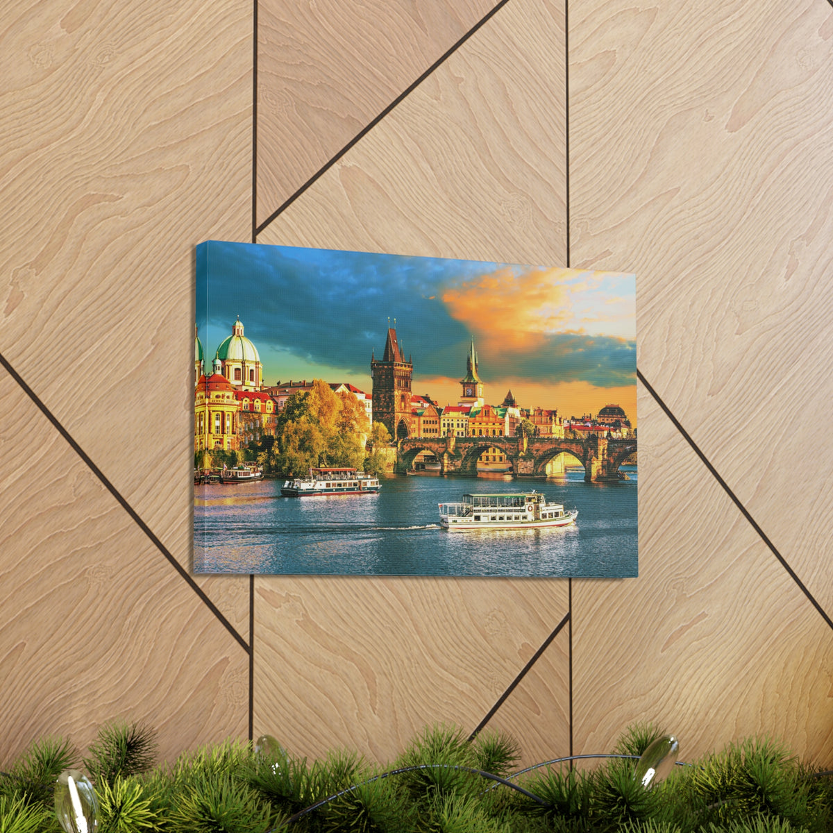 Prague Daytime Skyline Canvas Artwork High-Quality Breathtaking Stunning Cityscape for Home Decor Ready to Hang-Express Your Love Gifts