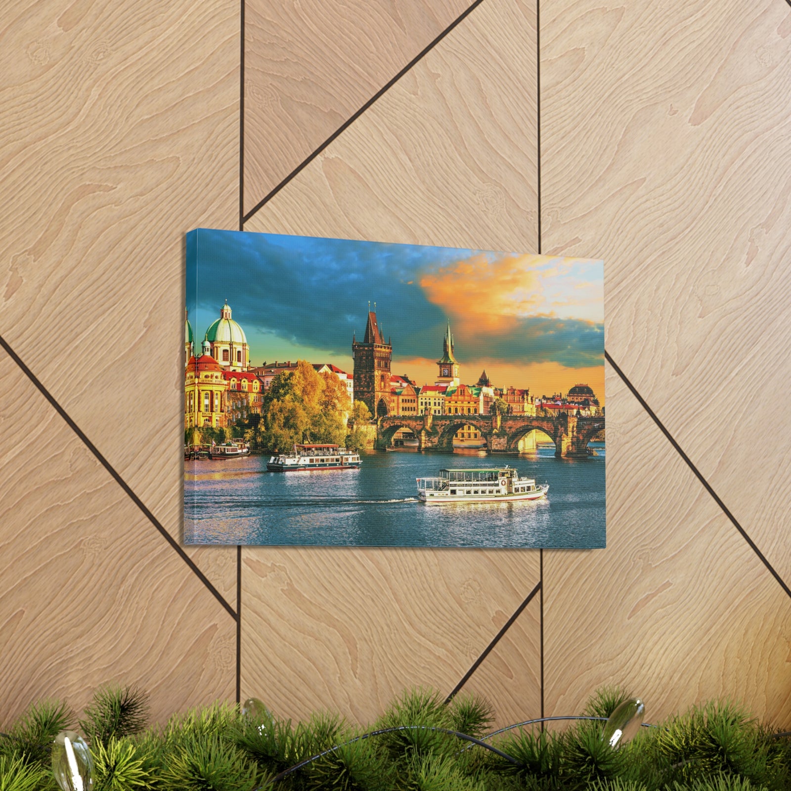 Prague Daytime Skyline Canvas Artwork High-Quality Breathtaking Stunning Cityscape for Home Decor Ready to Hang-Express Your Love Gifts