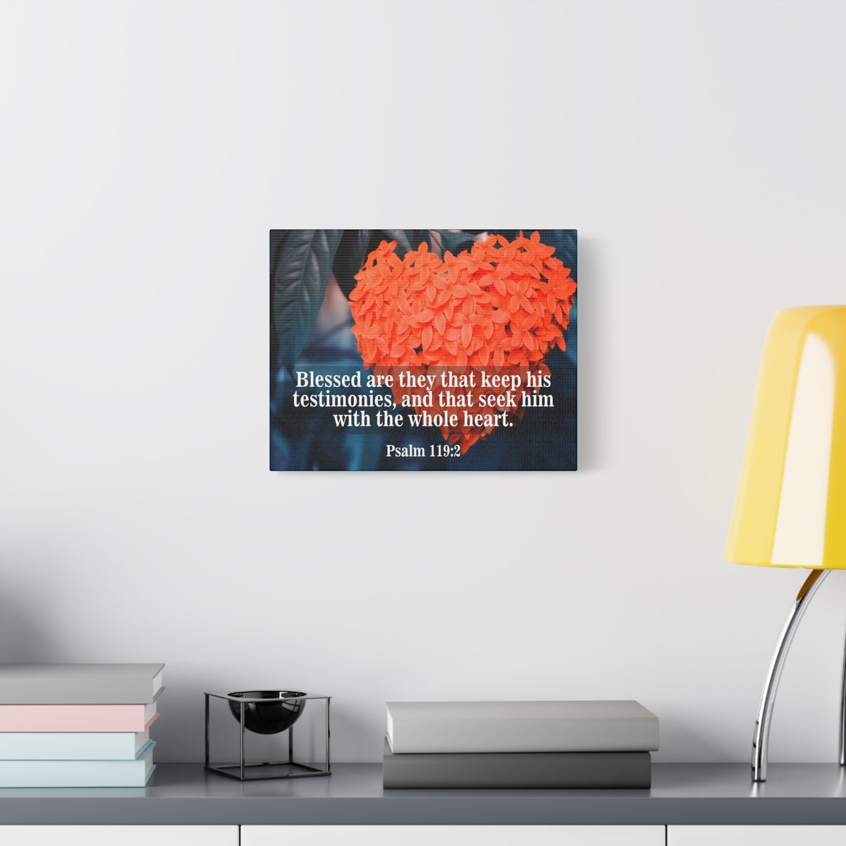 Scripture Canvas Keep His Testimonies Psalm 119:2 Christian Wall Art Bible Verse Print Ready to Hang-Express Your Love Gifts