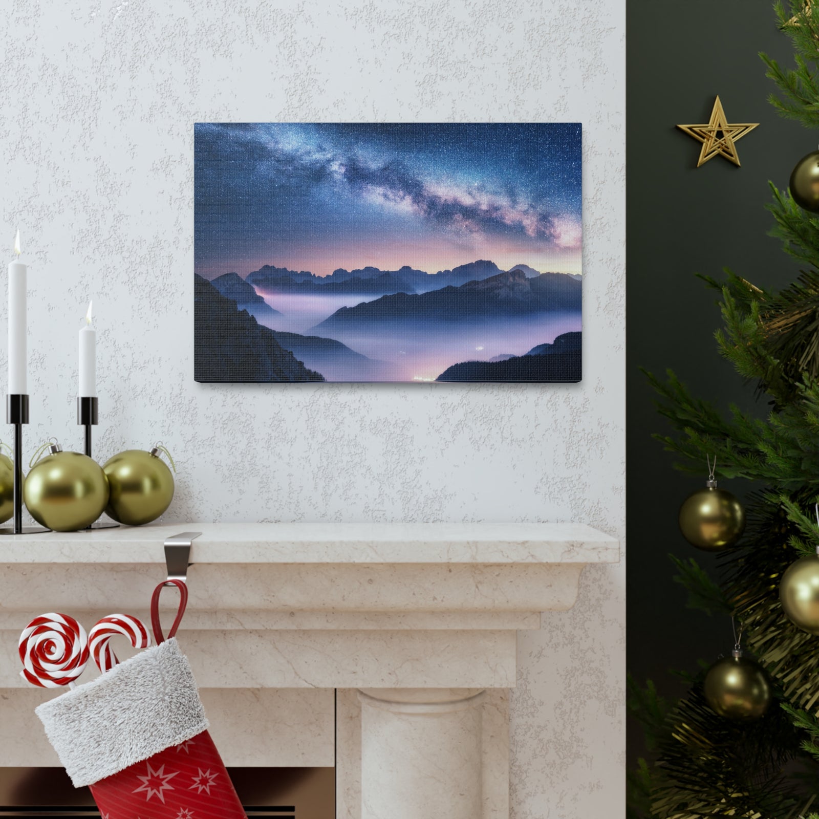 Nature Wilderness Night Sky Photography Canvas Wall Art for Home Decor Ready-to-Hang-Express Your Love Gifts