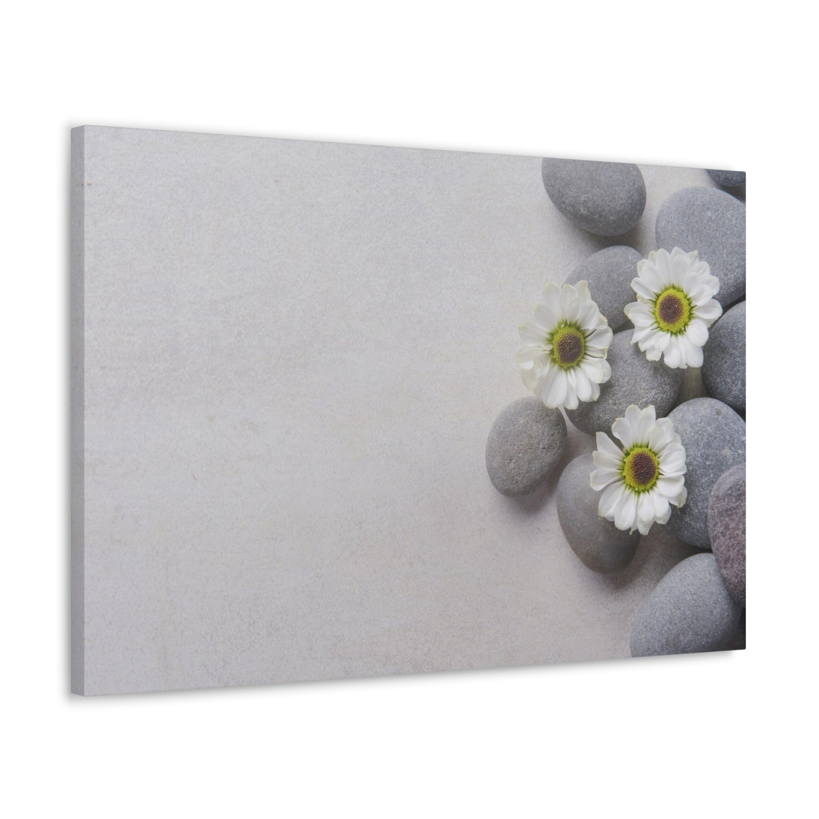 Three White Flower Forest Floral Nature Photography Canvas Wall Art for Home Decor Ready-to-Hang-Express Your Love Gifts