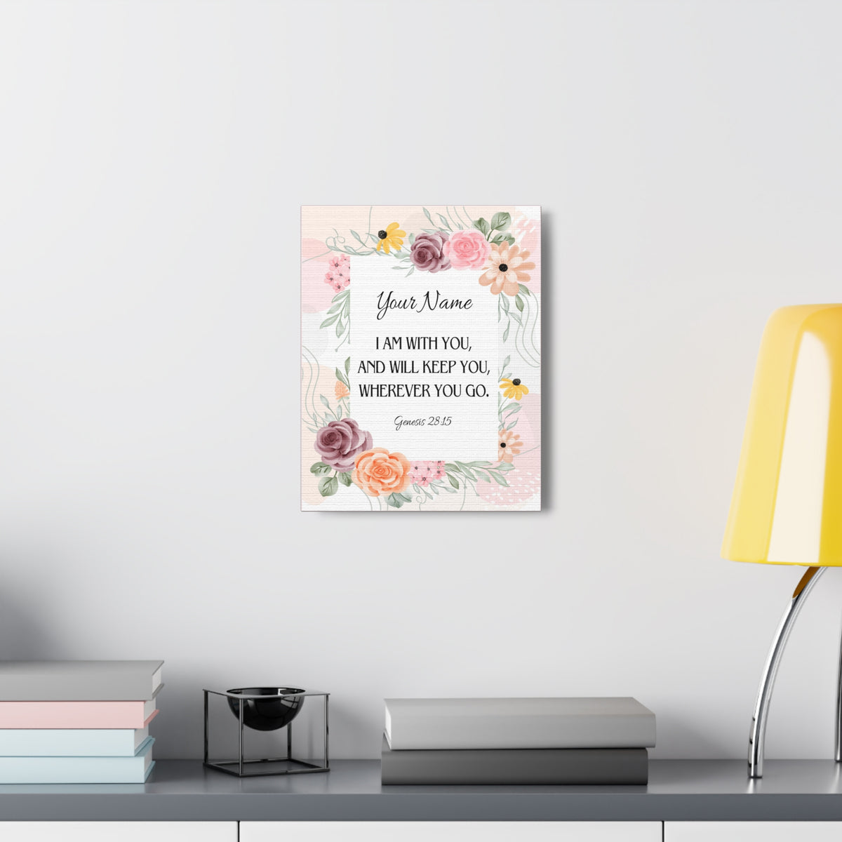 Scripture Walls Personalized Genesis 28:15 I Am With You Bible Chapter Canvas Christian Wall Art Ready to Hang-Express Your Love Gifts