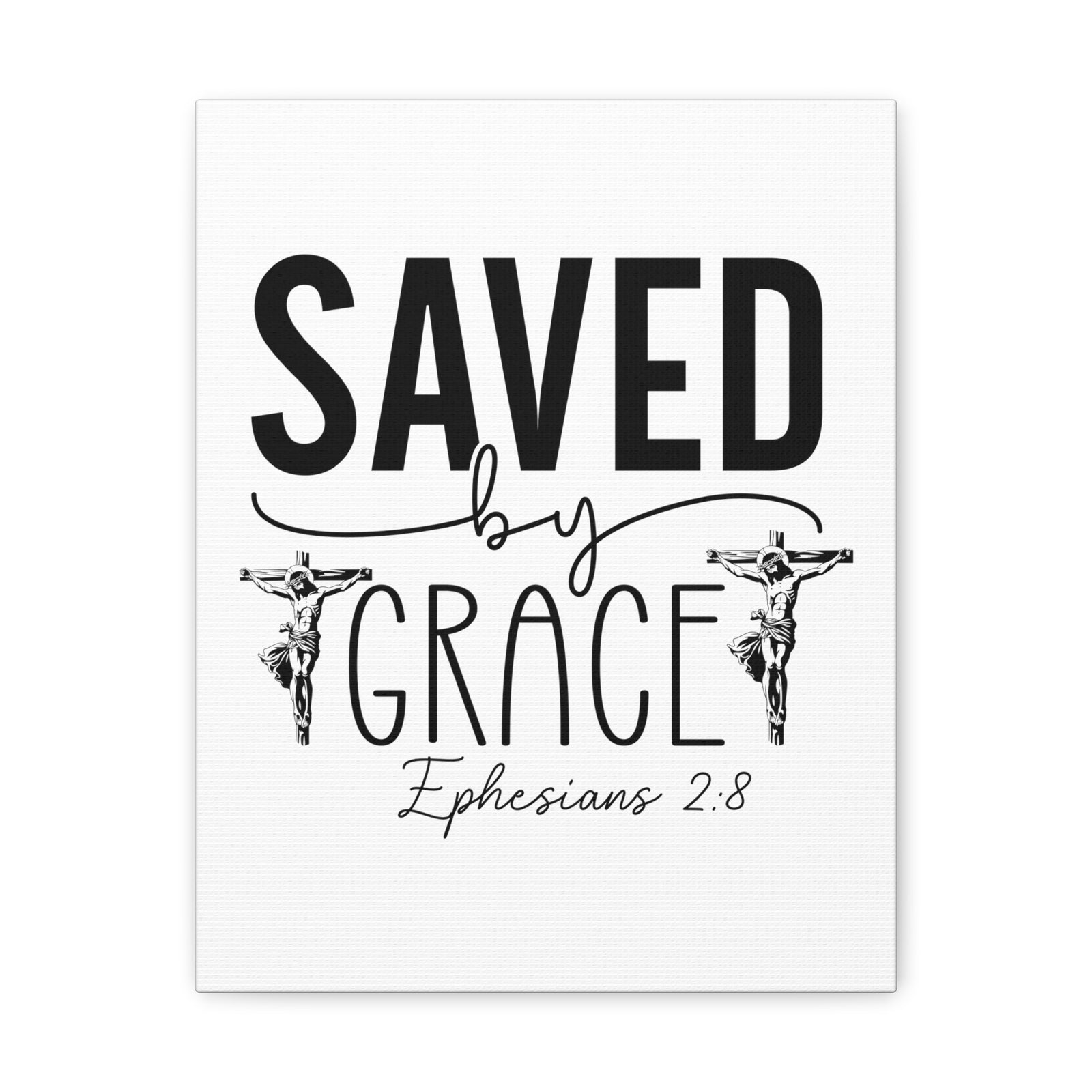 Scripture Walls Ephesian 2:8 Saved By Grace Bible Verse Canvas Christian Wall Art Ready to Hang Unframed-Express Your Love Gifts