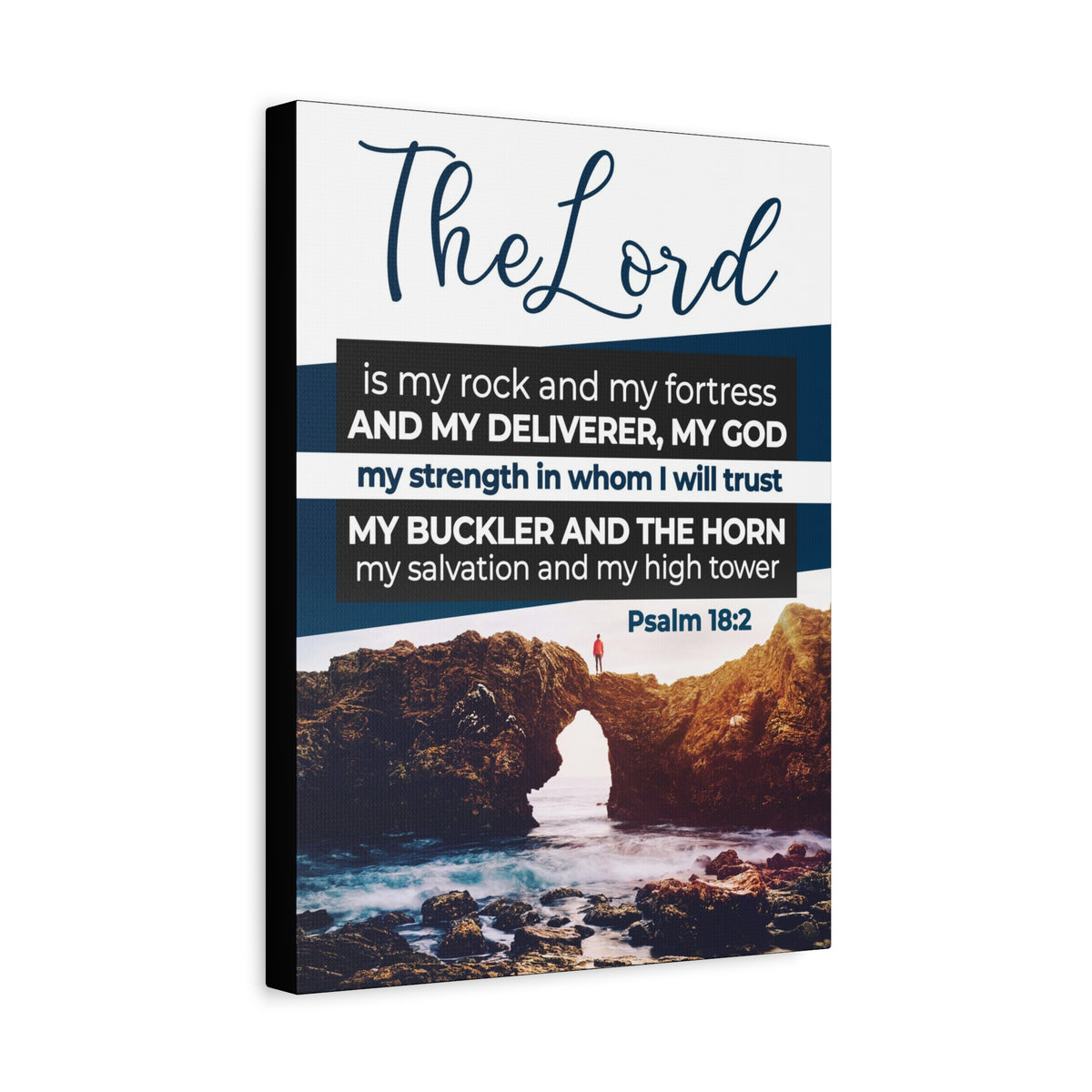 Scripture Canvas The Lord is My Rock Psalm 18:2 KJV Christian Wall Art Bible Verse Print Ready to Hang-Express Your Love Gifts
