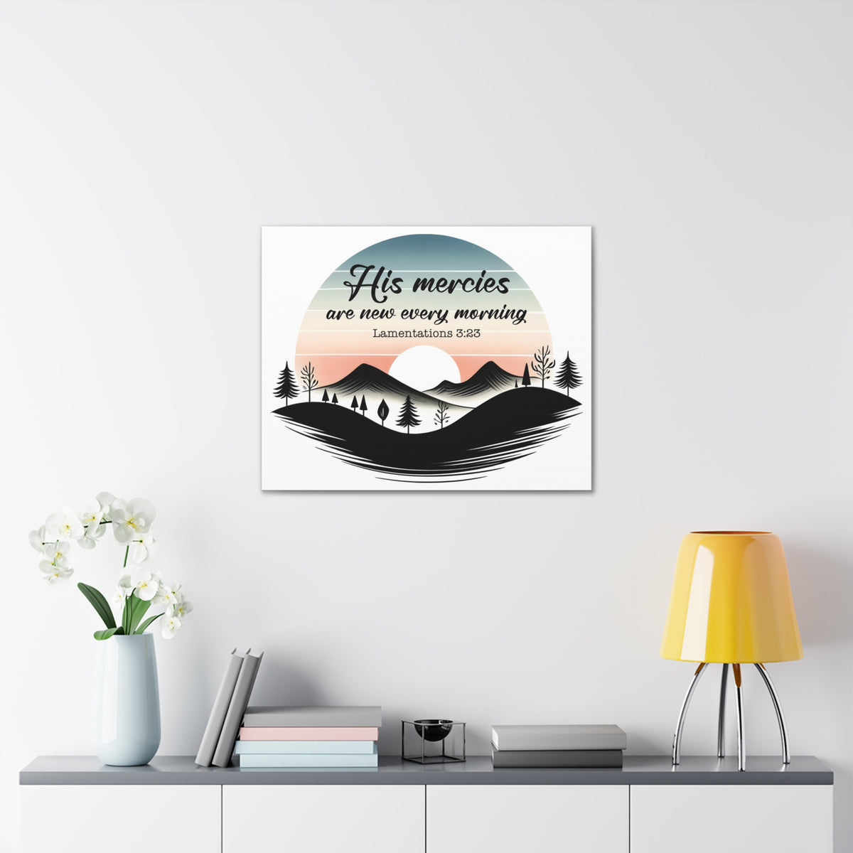 Scripture Walls Lamentations 3:23 New Mercies Bible Verse Canvas Christian Wall Art Ready to Hang Unframed-Express Your Love Gifts