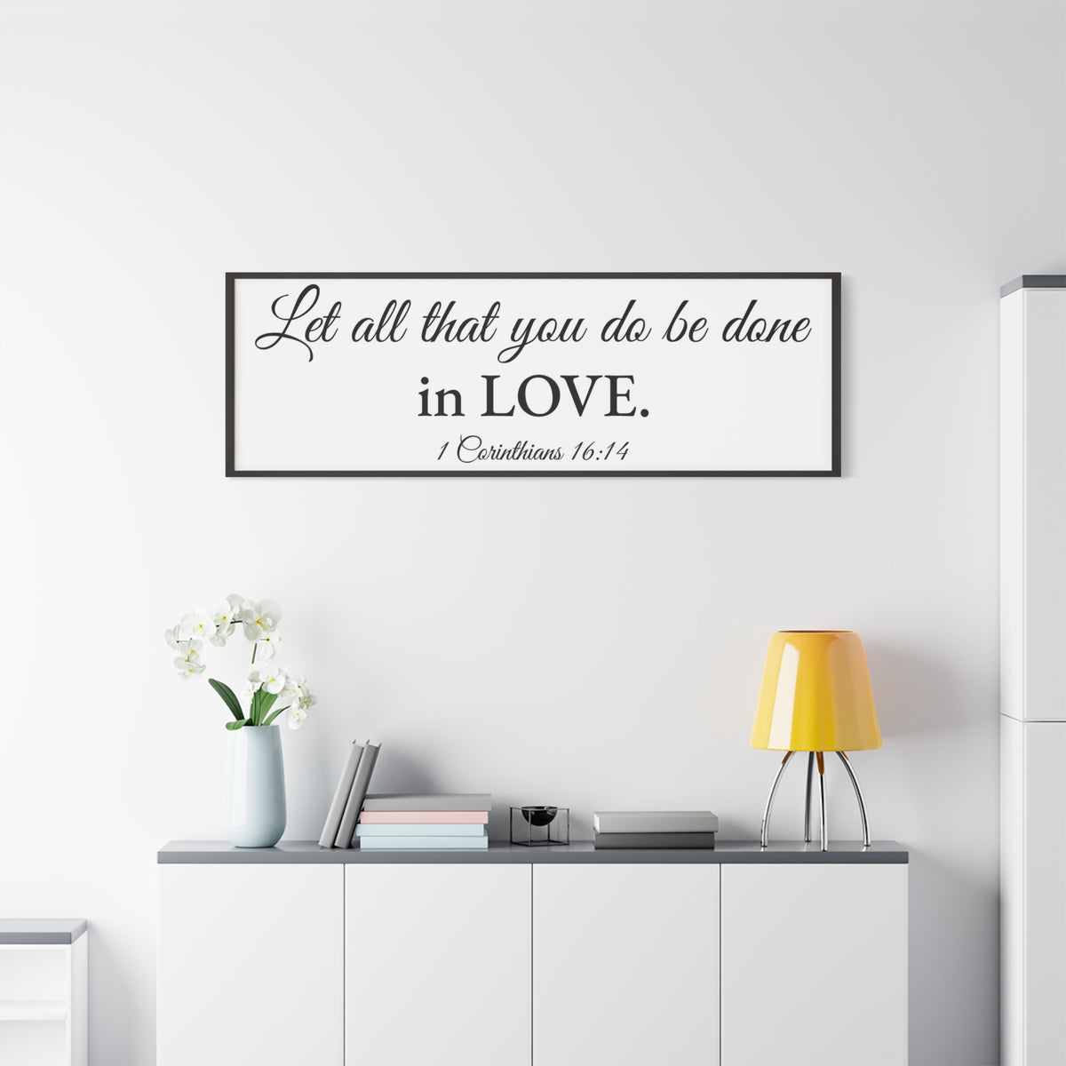 Scripture Walls 1 Corinthians 16:14 White Bible Verse Canvas Christian Wall Art Ready to Hang Unframed-Express Your Love Gifts