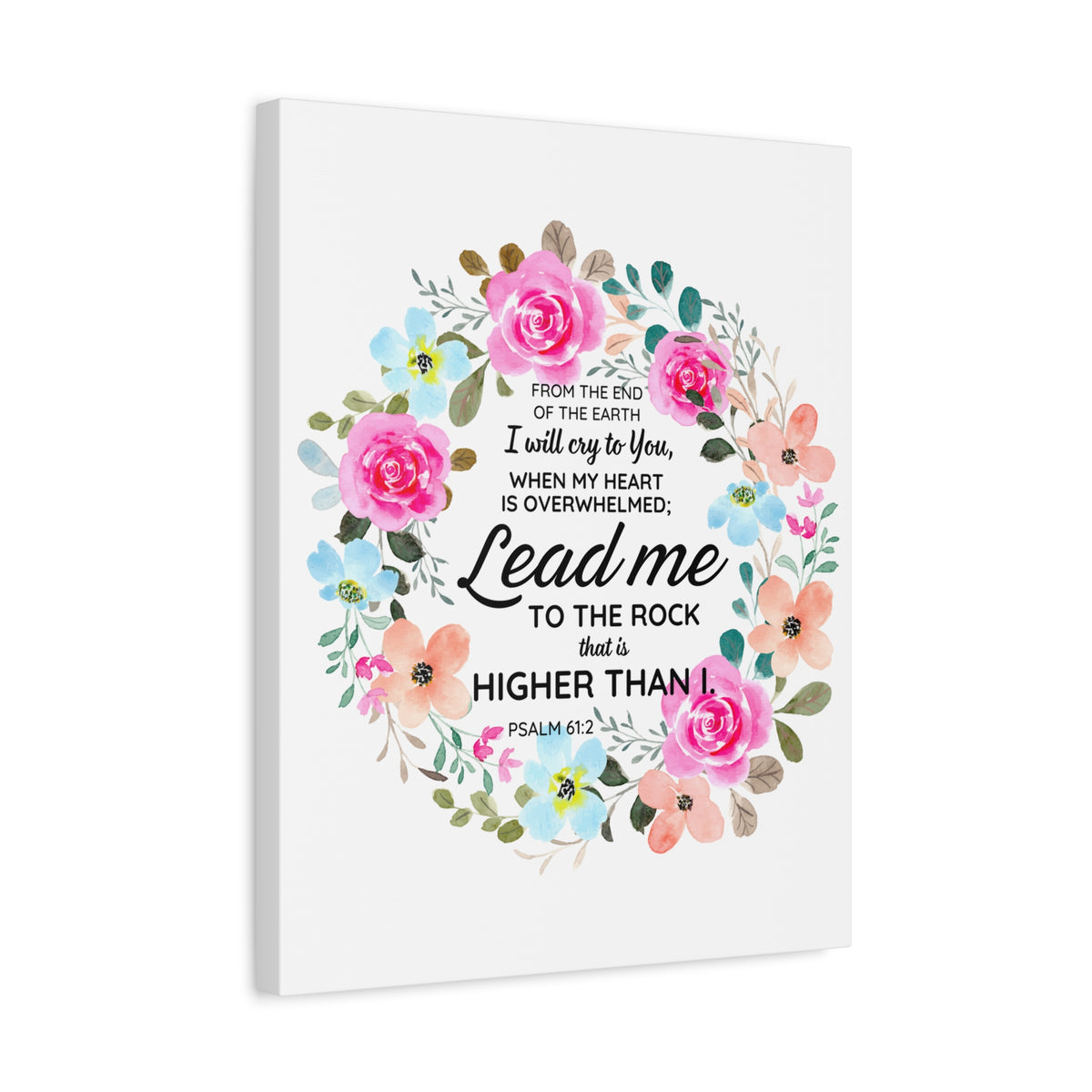 Scripture Walls Psalm 61:2 Higher Than I Bible Verse Canvas Christian Wall Art Ready to Hang Unframed-Express Your Love Gifts