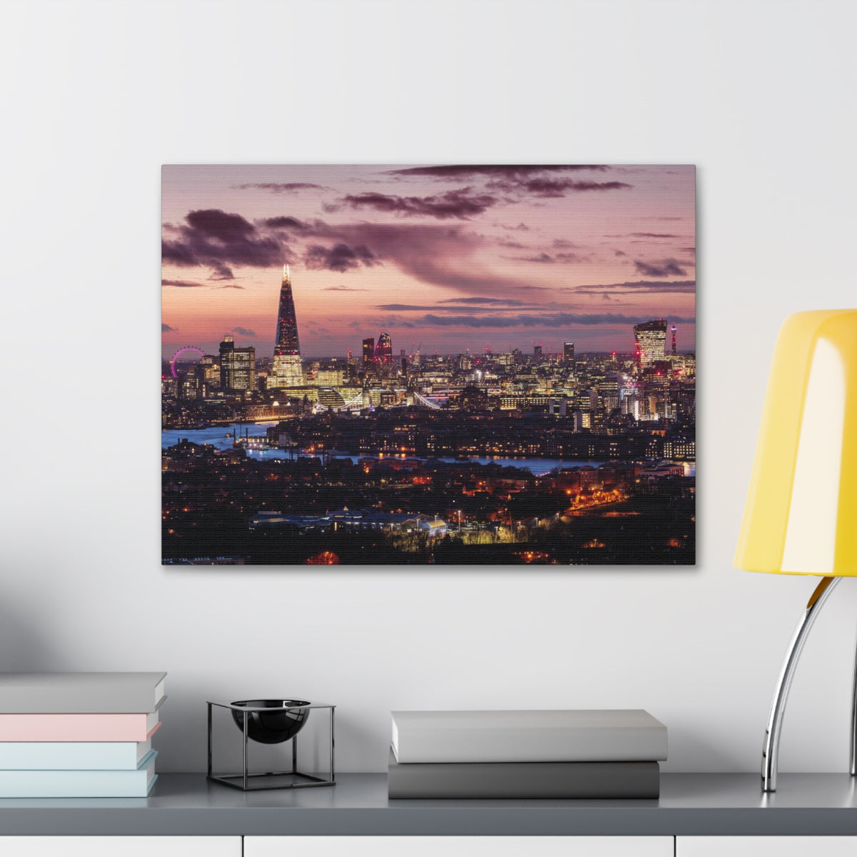 London Night Skyline Canvas Artwork High-Quality Breathtaking Stunning Cityscape for Home Decor Ready to Hang-Express Your Love Gifts