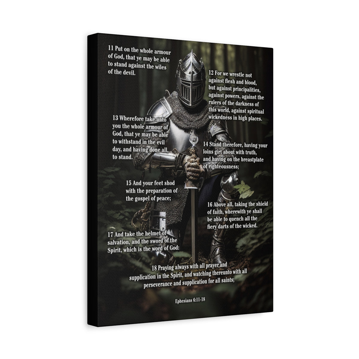 Scripture Walls Armor Of God Ephesians 6:11-18 Soldier Kneels Christian Wall Art Print Ready to Hang Unframed-Express Your Love Gifts