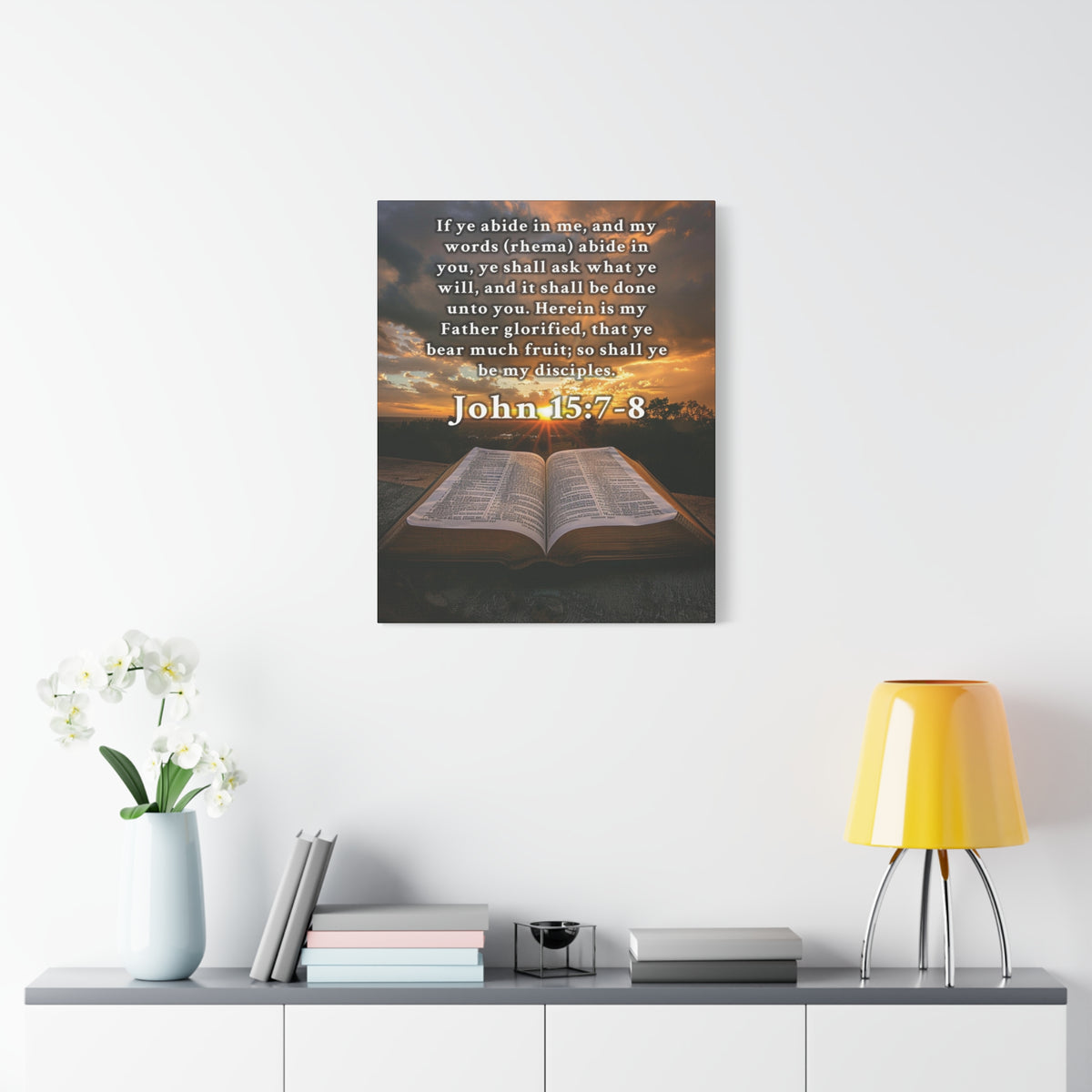 Scripture Walls John 15:7-8 KJV Bible Verse Canvas Christian Wall Art Ready to Hang Unframed-Express Your Love Gifts