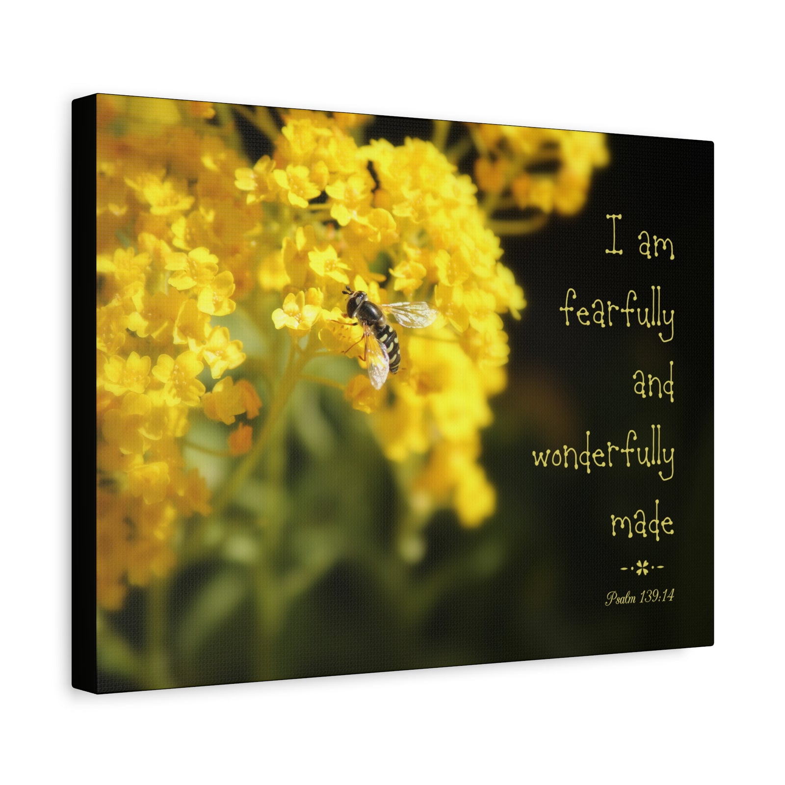 Scripture Canvas Wonderfully Made Psalm 139:14 Christian Wall Art Bible Verse Print Ready to Hang-Express Your Love Gifts