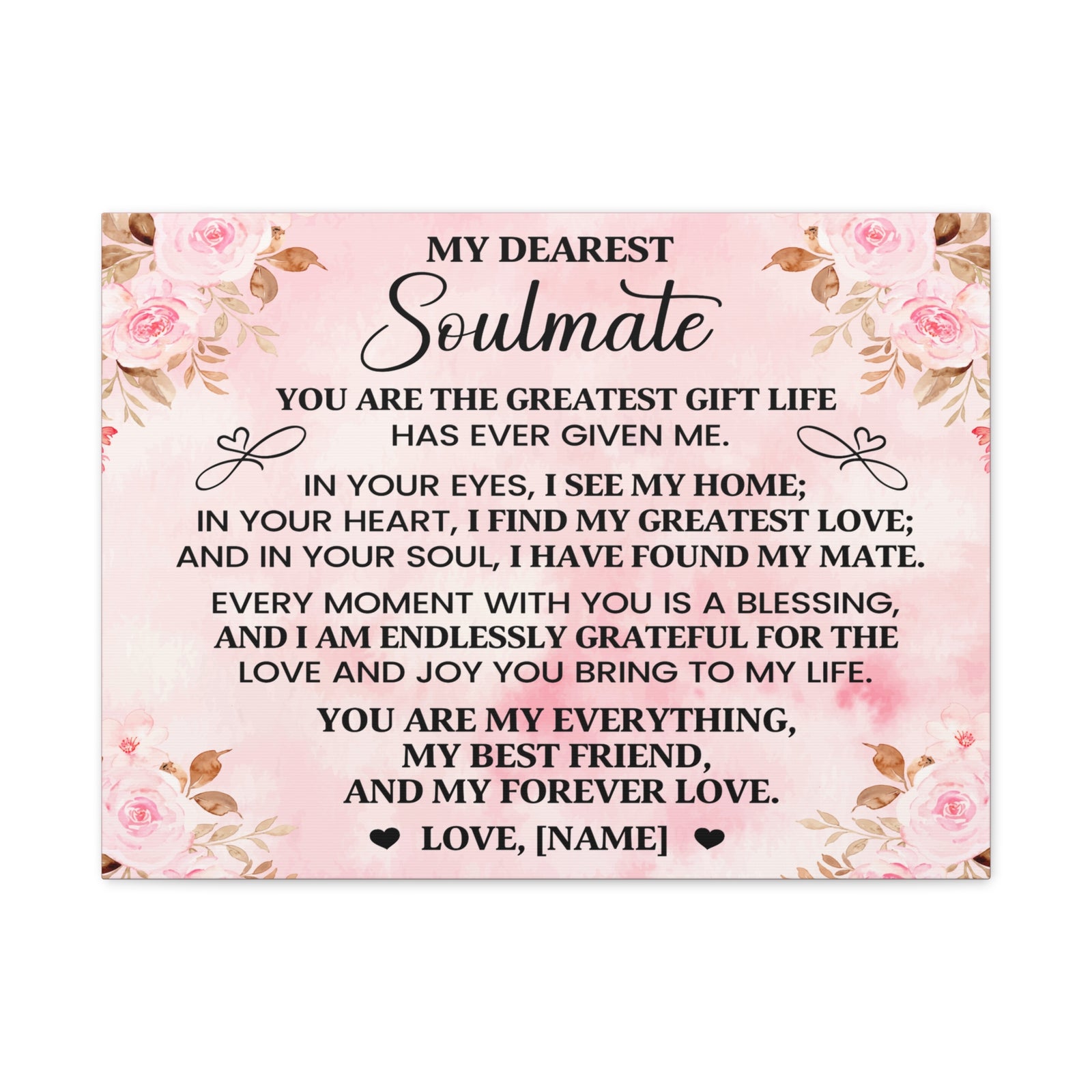 Personalized You Are The Greatest Gift Romantic Inspirational Print Ready to Hang Artwork Unframed-Express Your Love Gifts