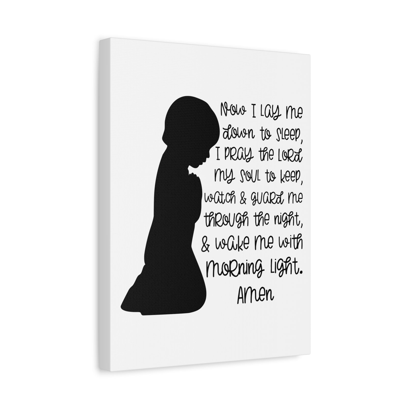 Scripture Canvas Wake Me With Morning Psalms 4:8 Christian Wall Art Print Ready to Hang-Express Your Love Gifts