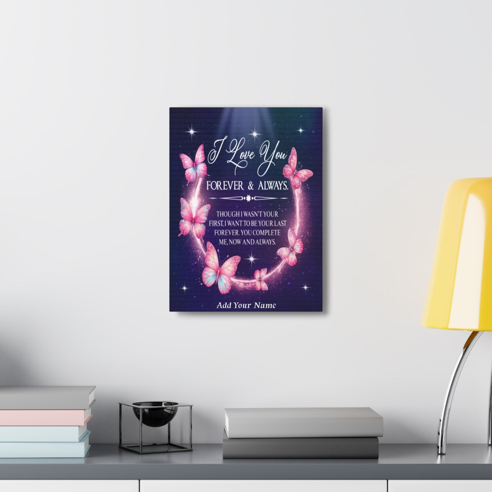 Personalized To My Wife Forever & Always Butterfly Canvas Wall Art – Romantic Gift for Eternal Love-Express Your Love Gifts