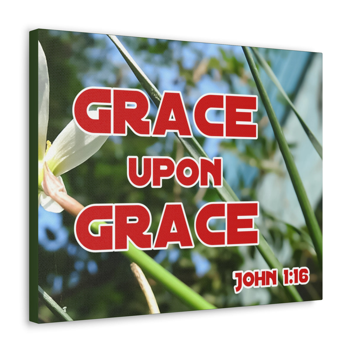 Scripture Walls Grace Upon Grace John 1:16 Bible Verse Canvas Christian Wall Art Ready to Hang-Express Your Love Gifts