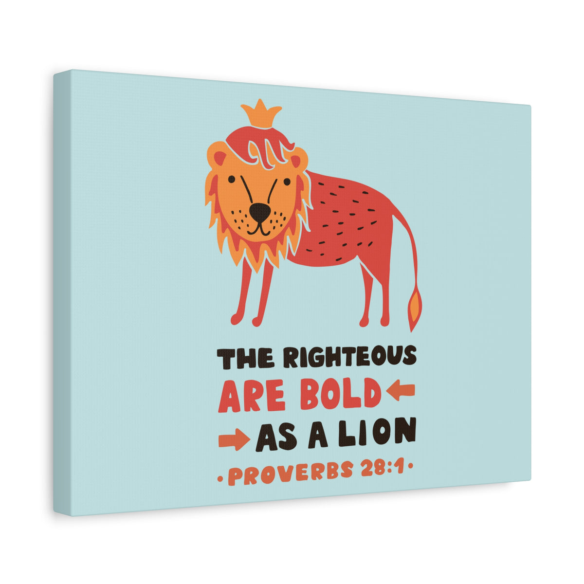 Scripture Canvas The Righteous Are Bold Proverbs 28:1 Christian Wall Art Bible Verse Print Ready To Hang-Express Your Love Gifts