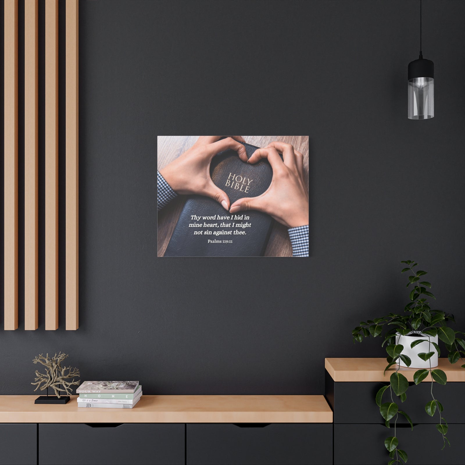 Scripture Walls Heart Psalms 119:11 Bible Verse Canvas Christian Wall Art Ready to Hang-Express Your Love Gifts
