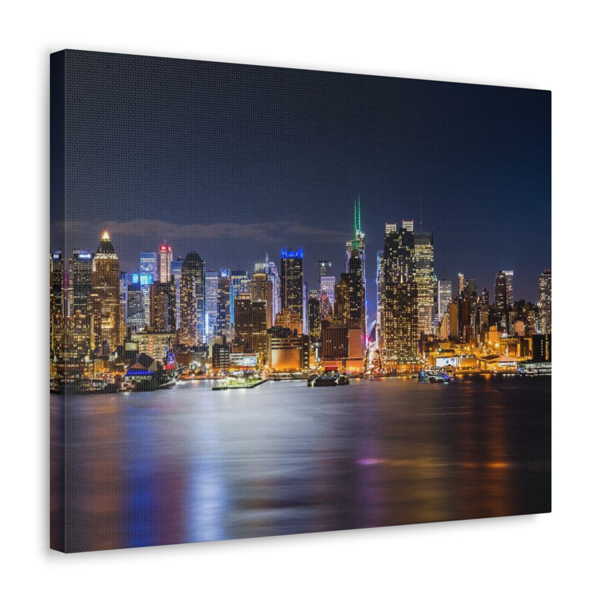 New York Night Skyline Canvas Artwork High-Quality Breathtaking Stunning Cityscape for Home Decor Ready to Hang-Express Your Love Gifts