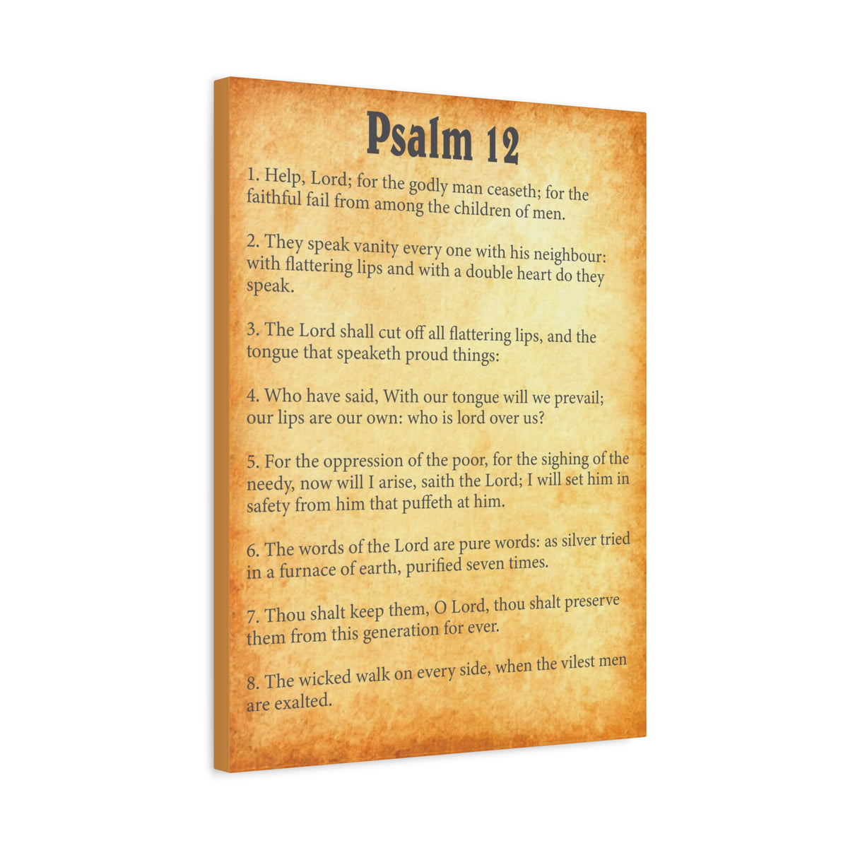 Scripture Walls Psalm 12 Gold Bible Chapter Canvas Christian Wall Art Ready to Hang-Express Your Love Gifts