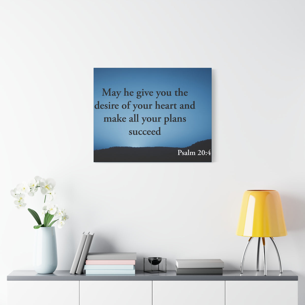 Scripture Walls Desire Of Your Heart Psalm 20:4 Bible Verse Canvas Christian Wall Art Ready to Hang-Express Your Love Gifts