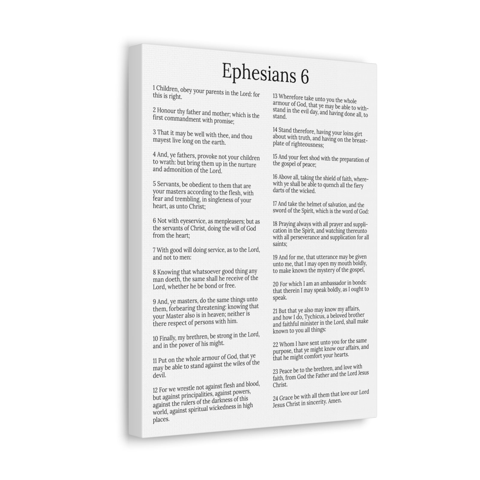 Scripture Walls Protection of the Believer Ephesians 6 Chapter White Christian Wall Art Print Ready to Hang Unframed-Express Your Love Gifts