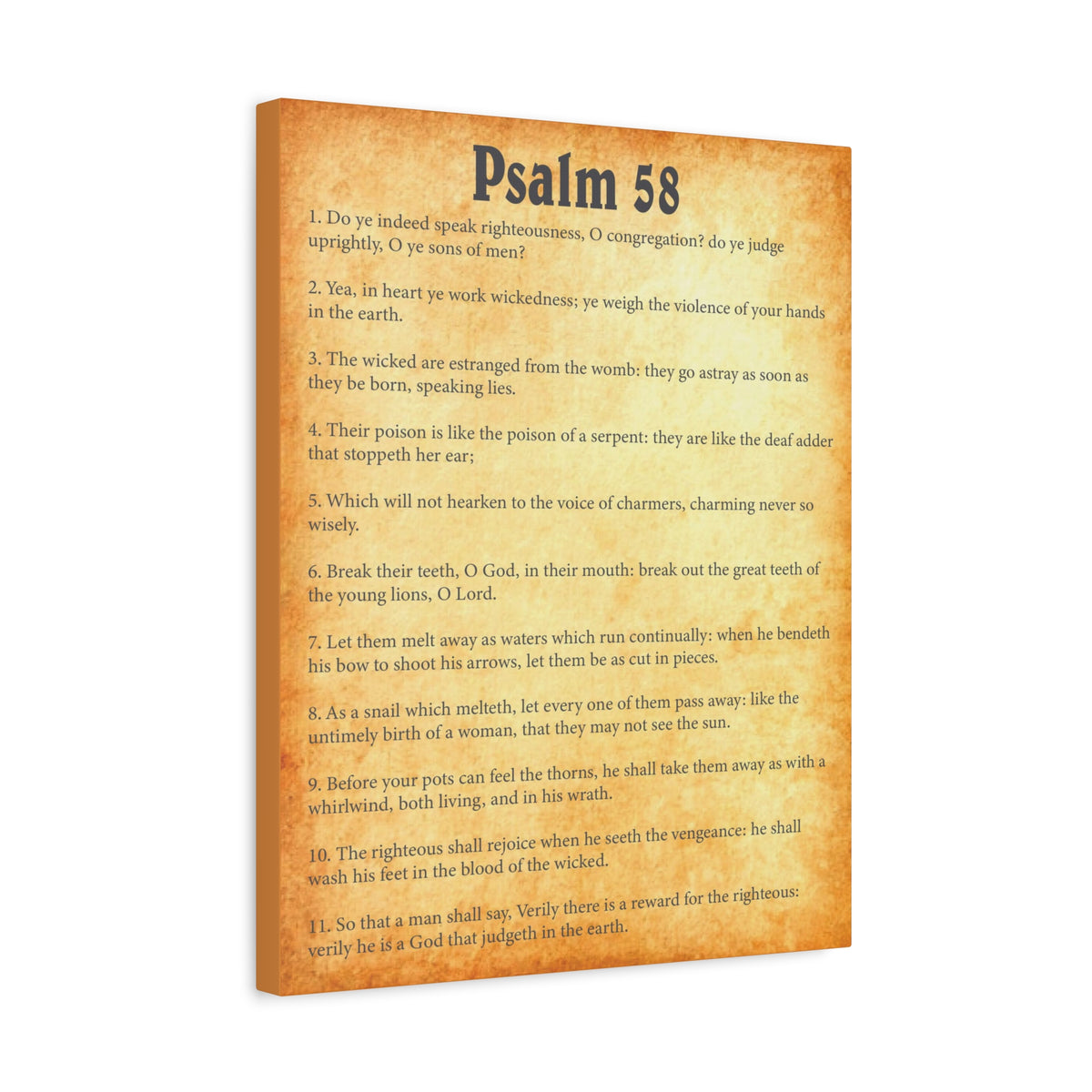 Scripture Walls Psalm 58 Gold Bible Chapter Canvas Christian Wall Art Ready to Hang-Express Your Love Gifts