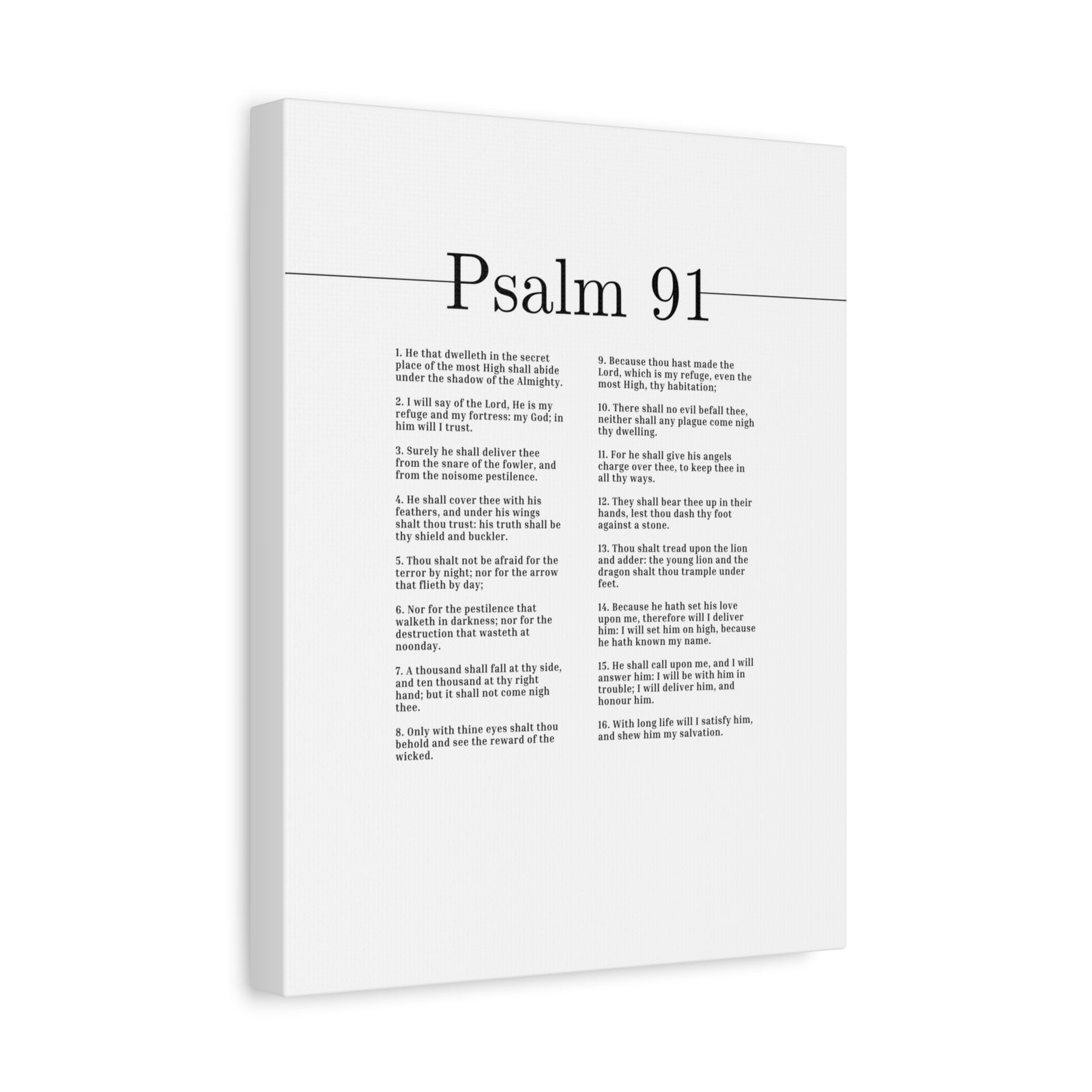 Scripture Canvas He Is My Refuge And My Fortress Psalm 91 Christian Wall Art Bible Verse Print Ready to Hang-Express Your Love Gifts