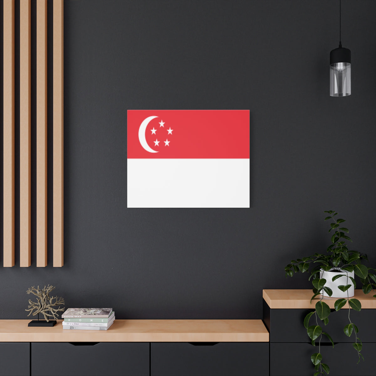 Singapore Country Flag Canvas Vibrant Wall Art Unframed Home Decor-Express Your Love Gifts