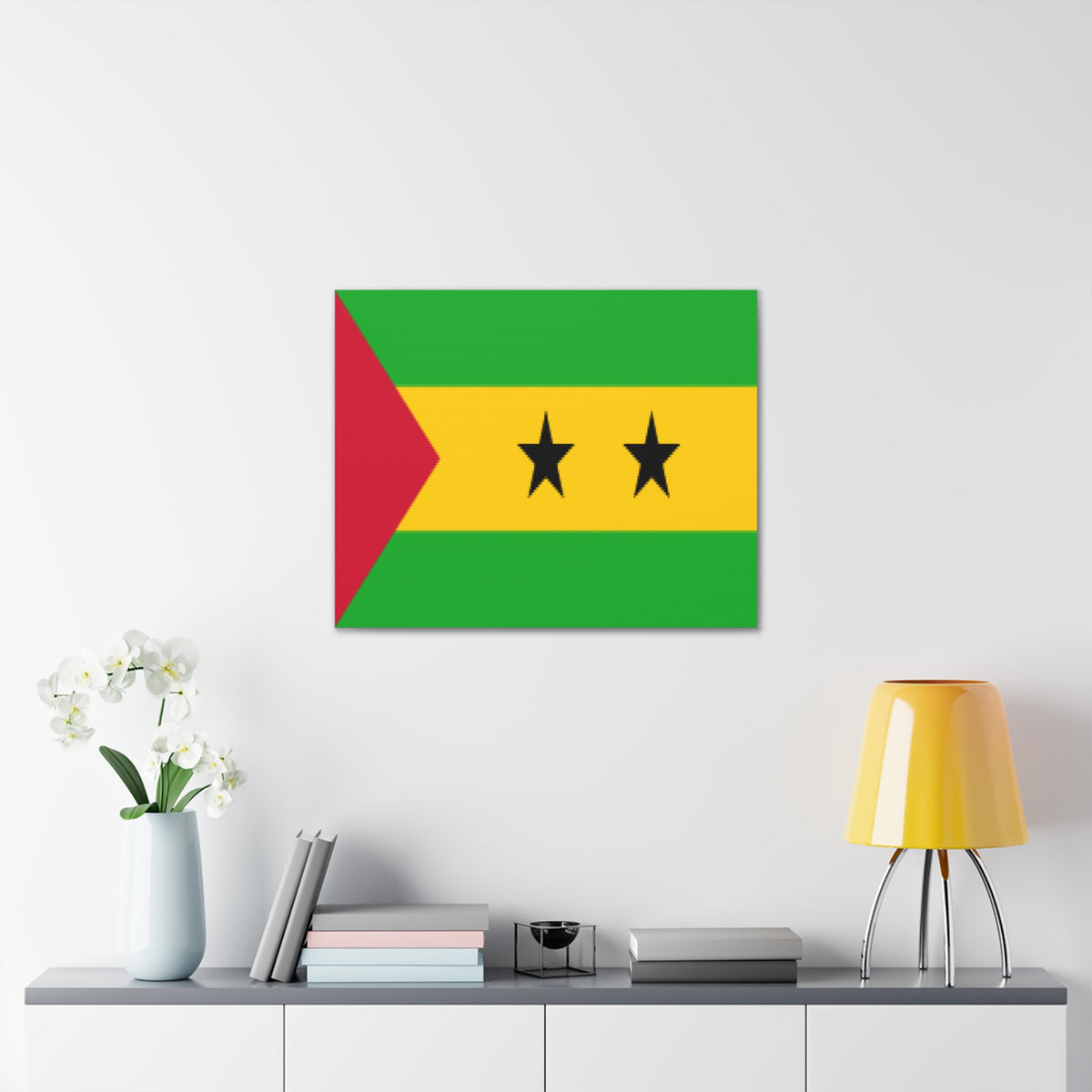 Sao Tome and Principe Country Flag Canvas Vibrant Wall Art Unframed Home Decor-Express Your Love Gifts