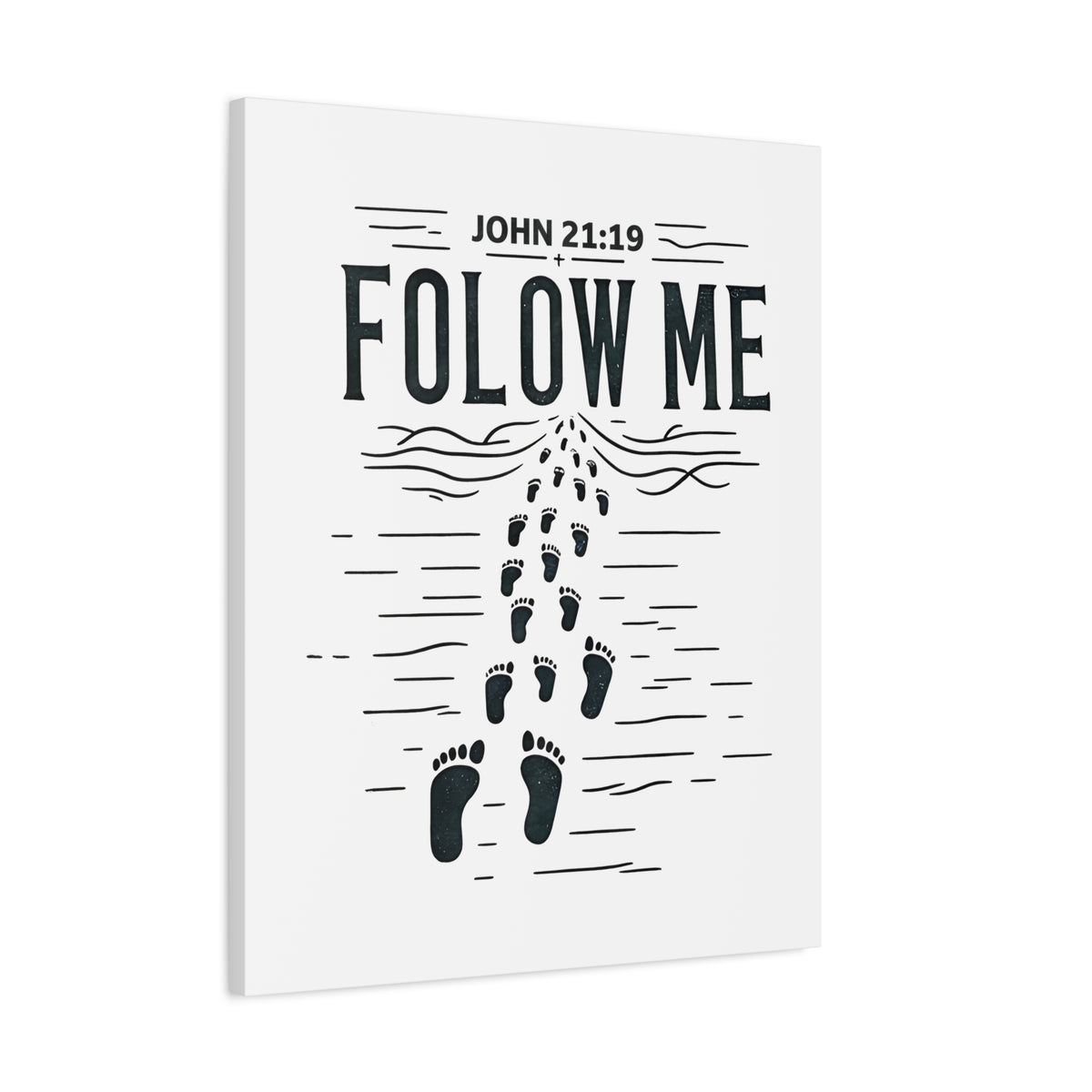 Scripture Walls John 21:19 Follow Me Bible Verse Canvas Christian Wall Art Ready to Hang Unframed-Express Your Love Gifts
