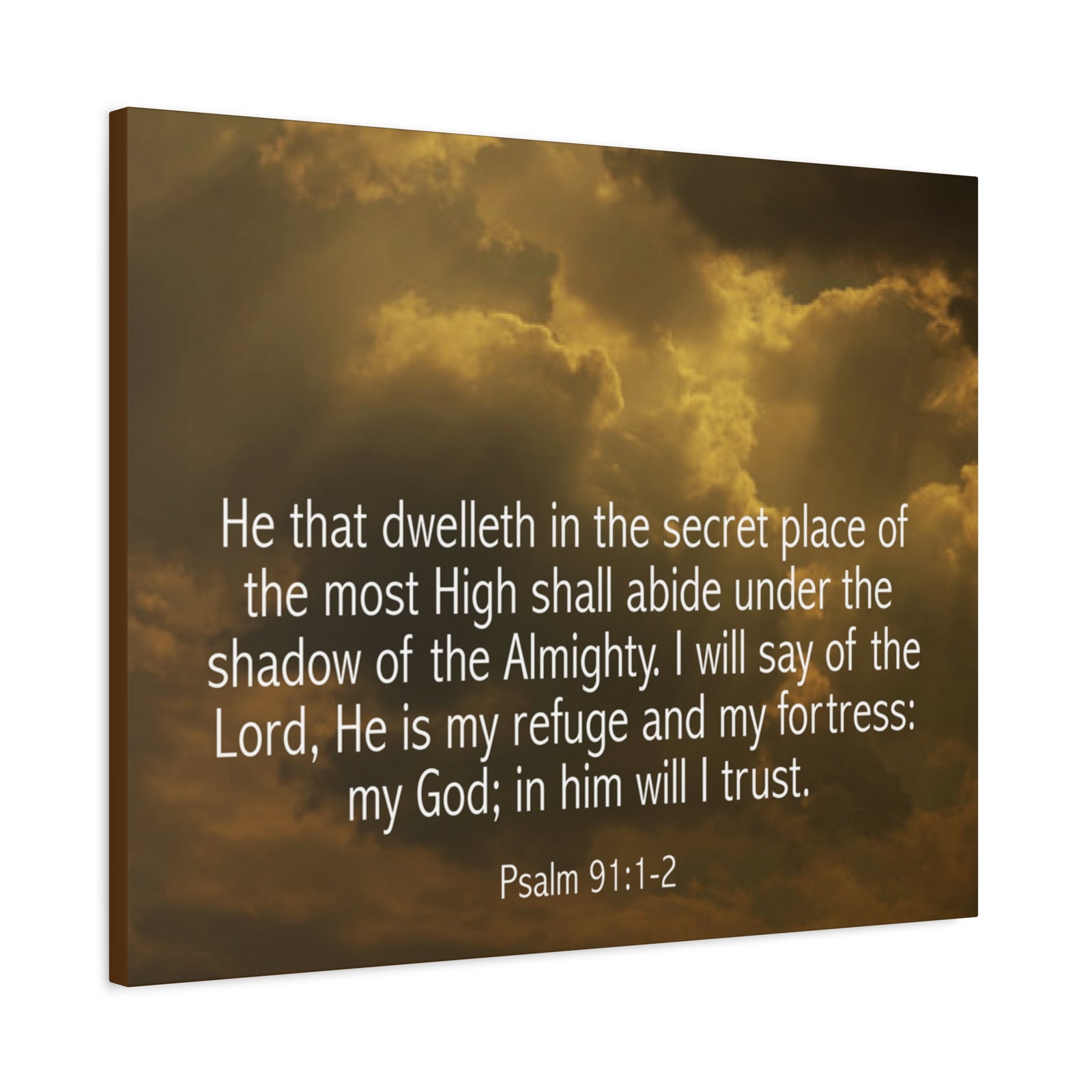 Bible Verse Canvas Secret Place Psalm 91:1-2 Christian Home Décor Wall Art Scripture Ready to Hang Faith Print-Express Your Love Gifts