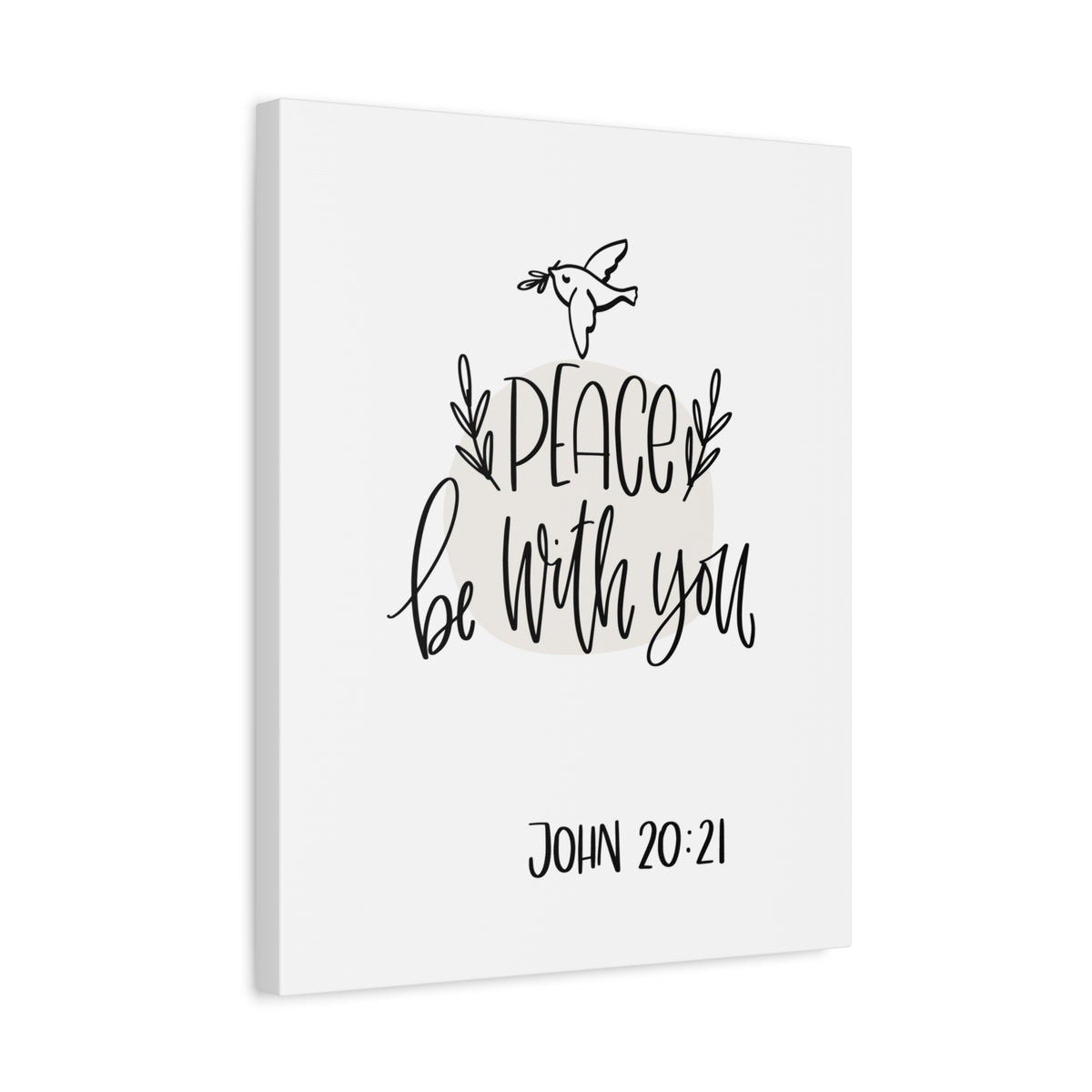 Scripture Canvas Peace Be With You John 20:21 Christian Wall Art Bible Verse Print Ready To Hang-Express Your Love Gifts