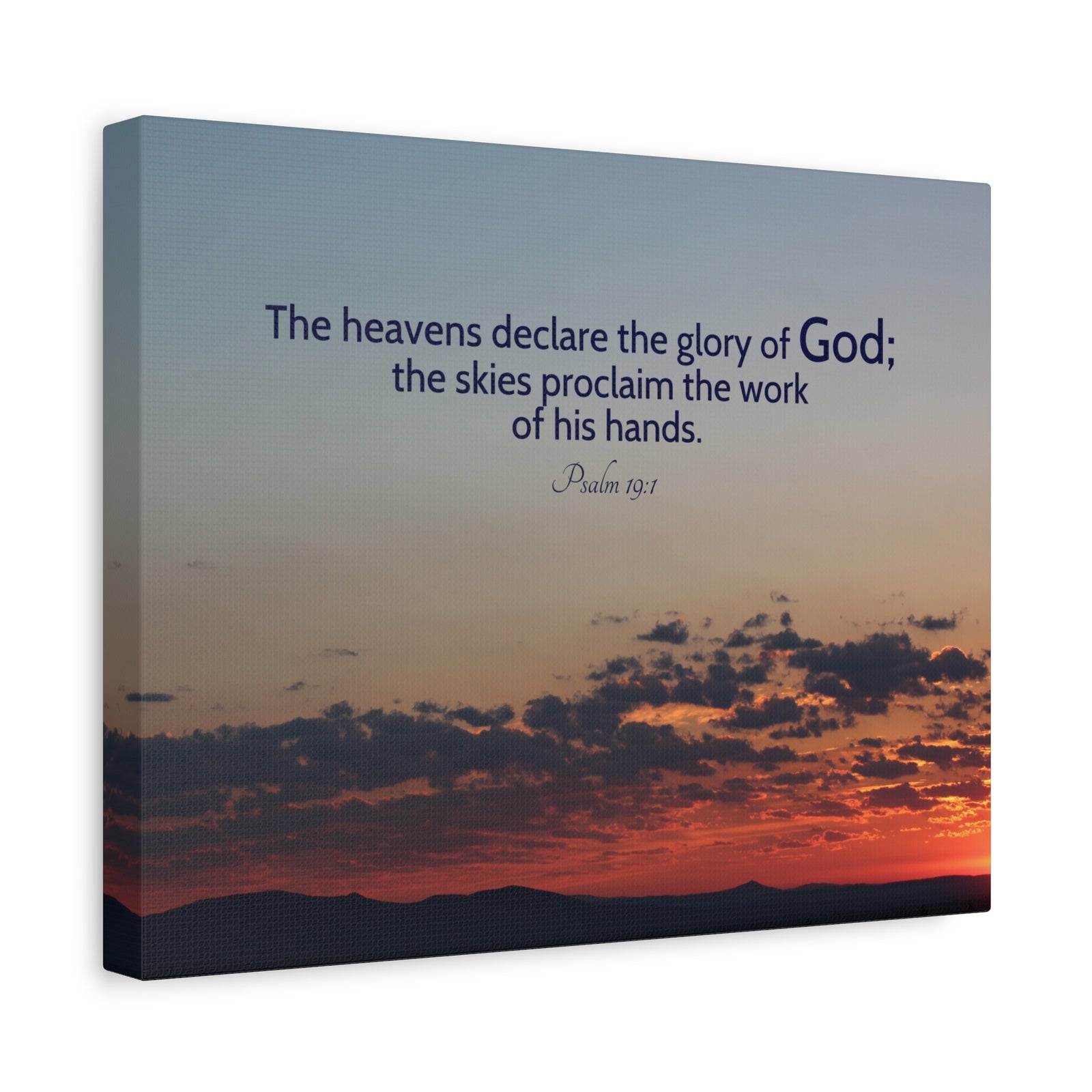 Scripture Canvas The Heavens Declare Psalm 19:1 Christian Wall Art Bible Verse Print Ready to Hang-Express Your Love Gifts