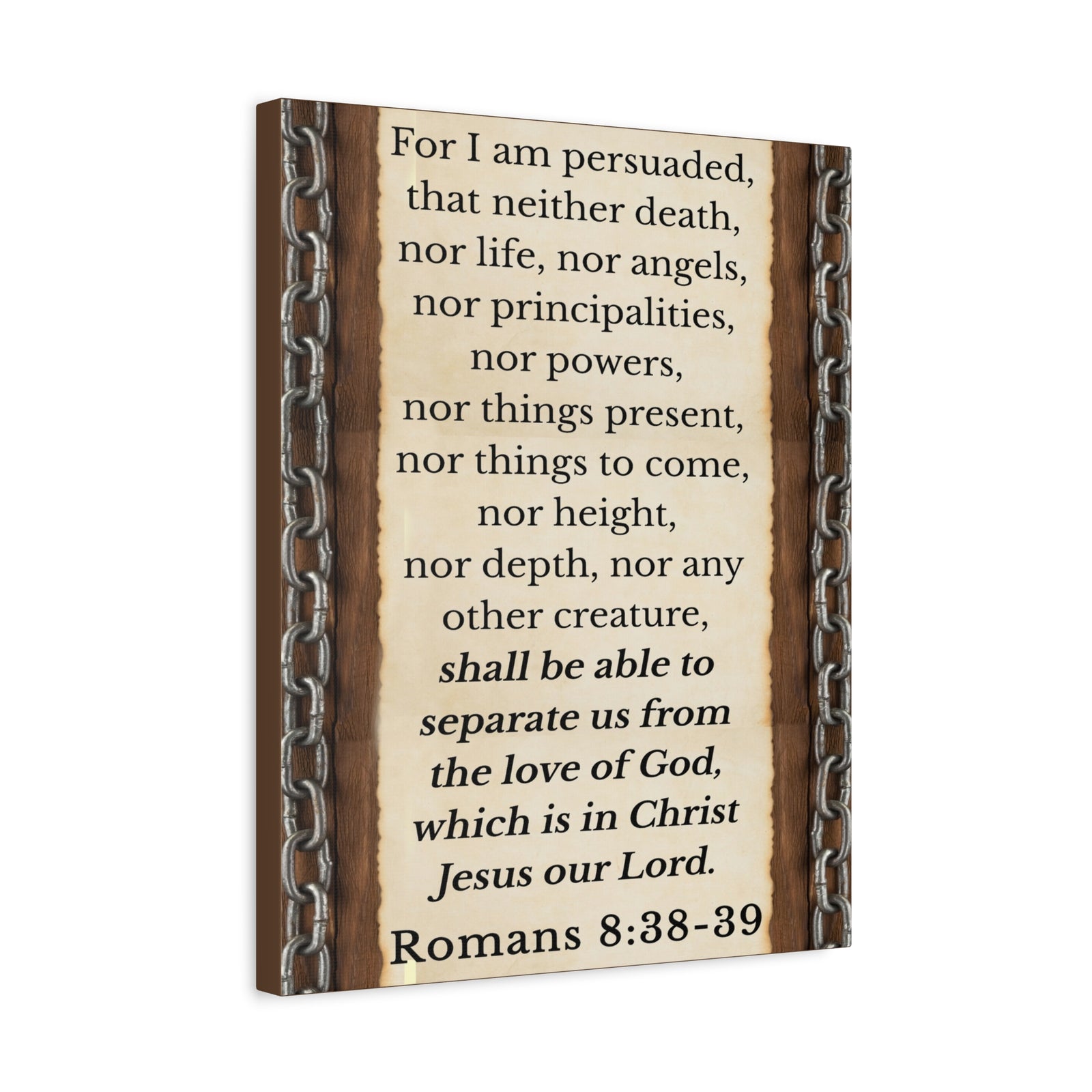 Scripture Walls Romans 8:38-39 Chain Bible Verse Canvas Christian Wall Art Ready to Hang Unframed-Express Your Love Gifts