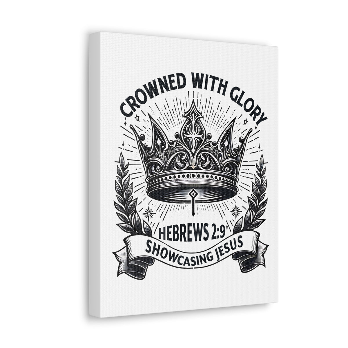 Scripture Walls Hebrews 2:9 Crowned With Glory Bible Verse Canvas Christian Wall Art Ready to Hang Unframed-Express Your Love Gifts