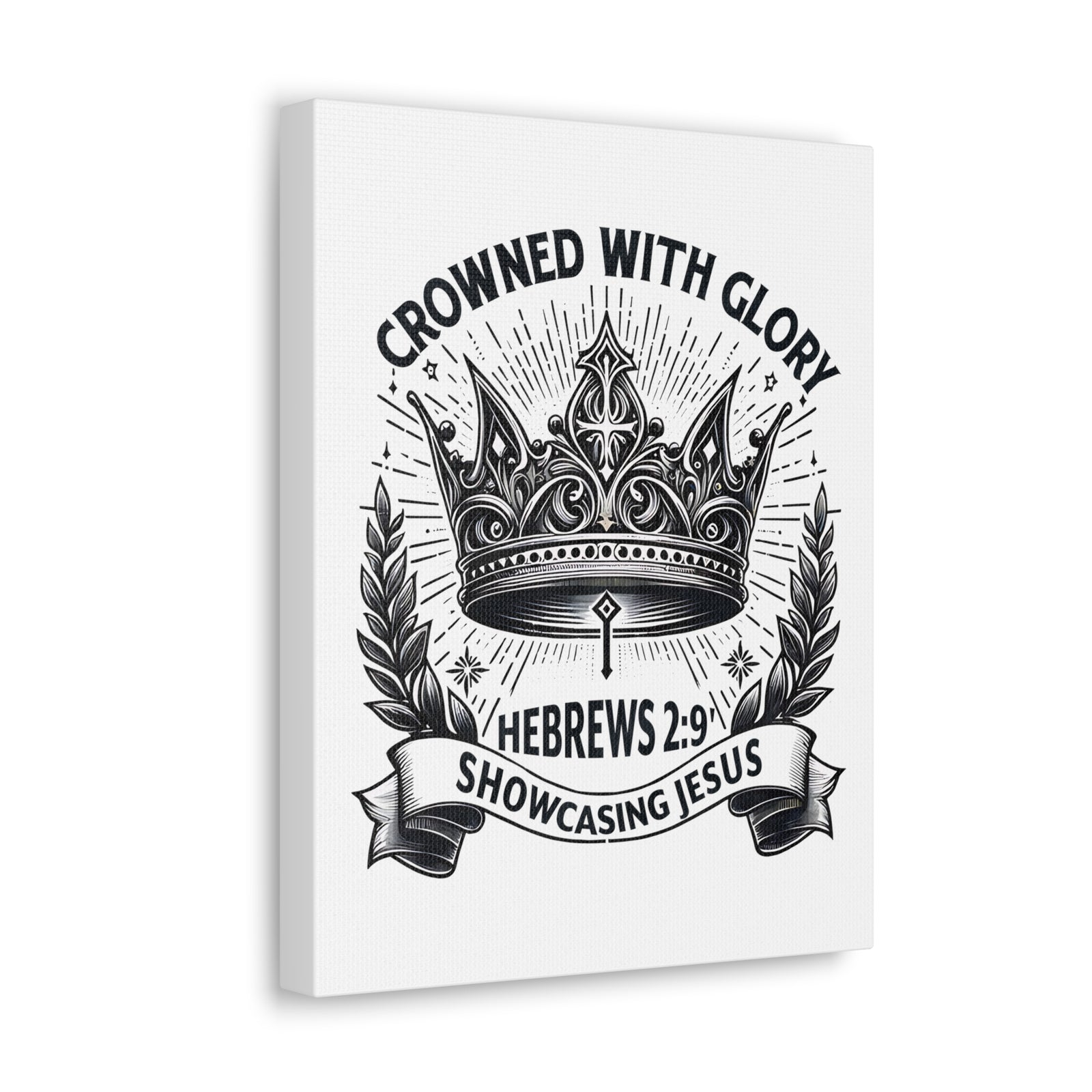 Scripture Walls Hebrews 2:9 Crowned With Glory Bible Verse Canvas Christian Wall Art Ready to Hang Unframed-Express Your Love Gifts
