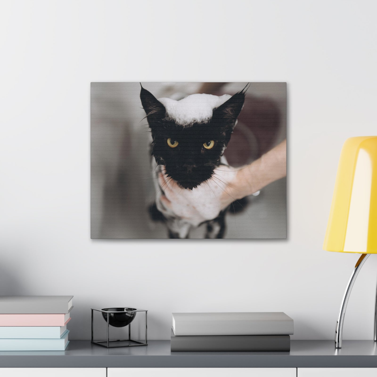 Cute Main Coon Bathee Canvas Wall Art for Home Decor Ready-to-Hang-Express Your Love Gifts
