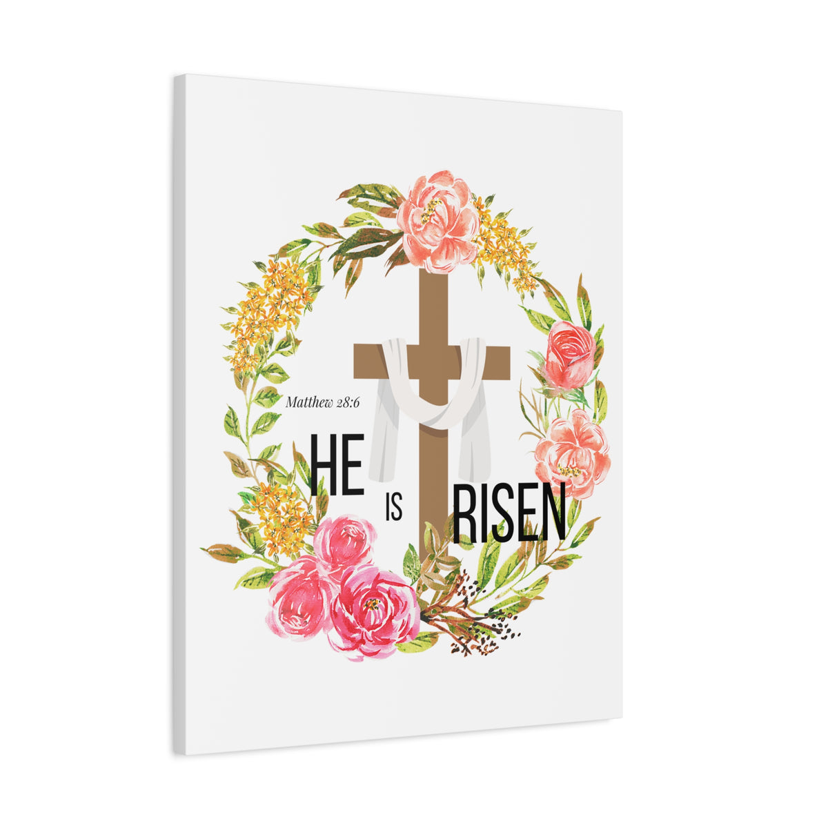 Scripture Walls Matthew 28:6 He Is Risen Bible Verse Canvas Christian Wall Art Ready to Hang Unframed-Express Your Love Gifts