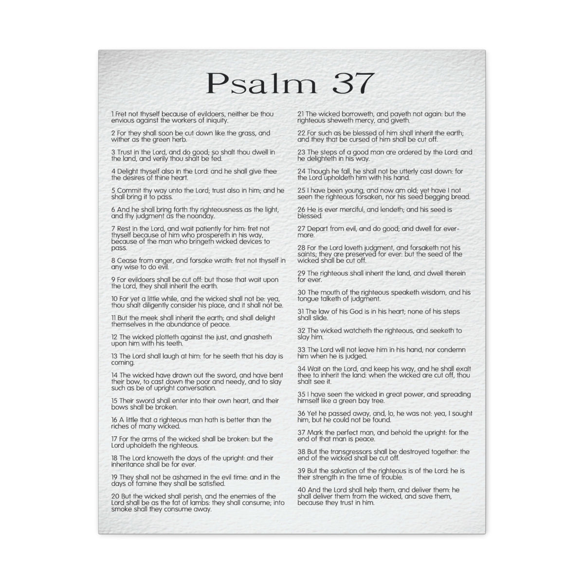 Scripture Canvas Delighting in His Righteousness Psalm 37 Christian Wall Art Bible Verse Print Ready to Hang-Express Your Love Gifts