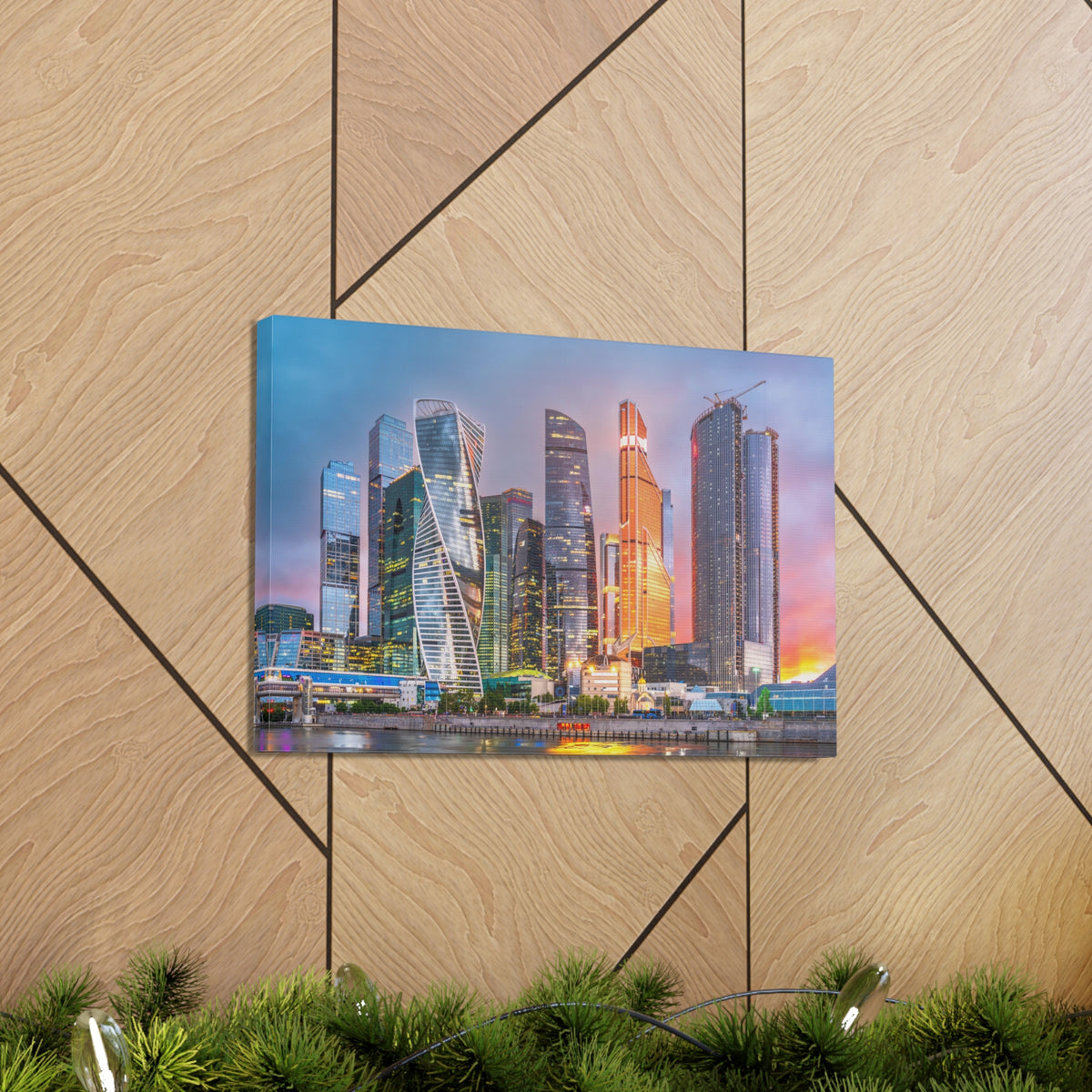 Moscow Night Skyline Canvas Artwork High-Quality Breathtaking Stunning Cityscape for Home Decor Ready to Hang-Express Your Love Gifts