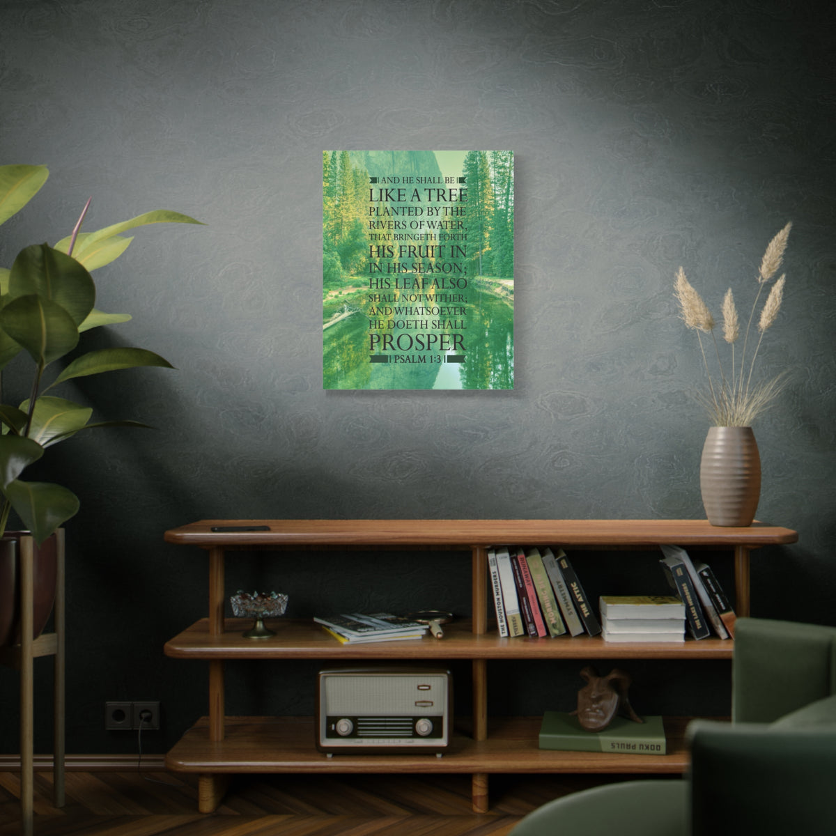 Scripture Canvas Like a Tree Psalm 1:3 Christian Wall Art Bible Verse Print Ready to Hang-Express Your Love Gifts