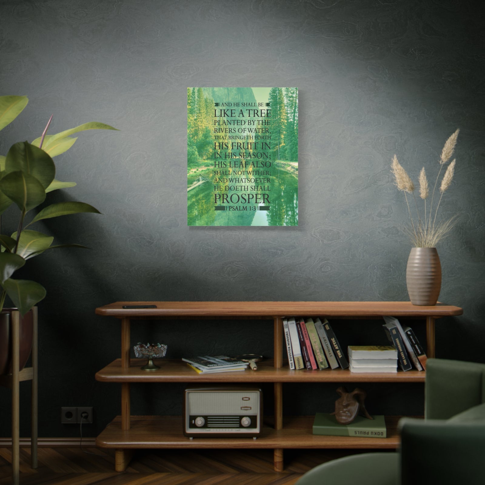 Scripture Canvas Like a Tree Psalm 1:3 Christian Wall Art Bible Verse Print Ready to Hang-Express Your Love Gifts