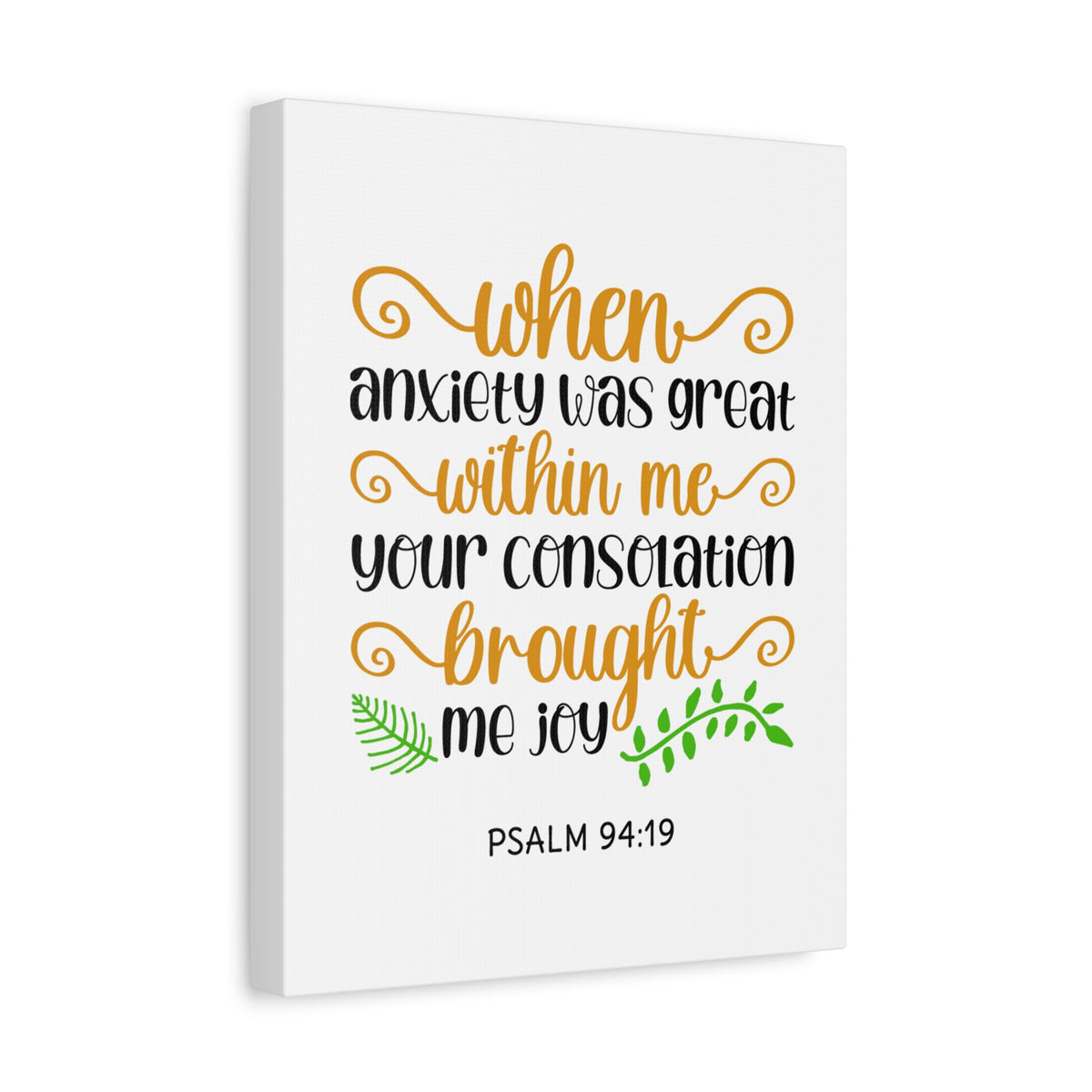 Scripture Canvas Within Me Psalm 94:19 Christian Wall Art Bible Verse Print Ready to Hang-Express Your Love Gifts