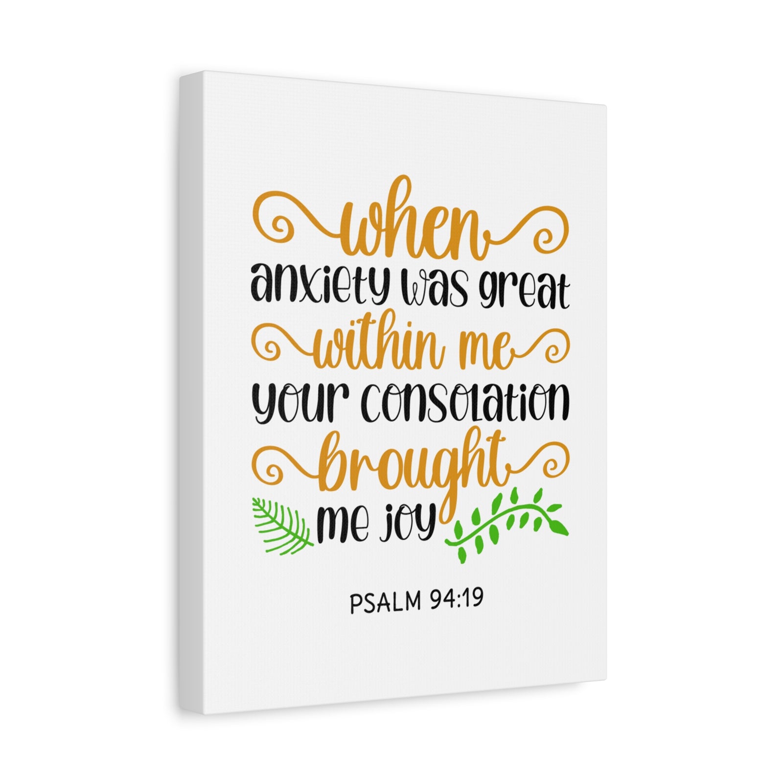 Scripture Canvas Within Me Psalm 94:19 Christian Wall Art Bible Verse Print Ready to Hang-Express Your Love Gifts