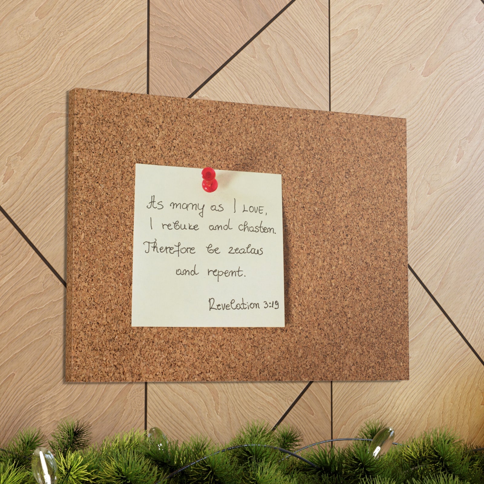 Scripture Walls Be Zealous And Repent Revelation 3:19 Bible Verse Canvas Christian Wall Art Ready to Hang-Express Your Love Gifts