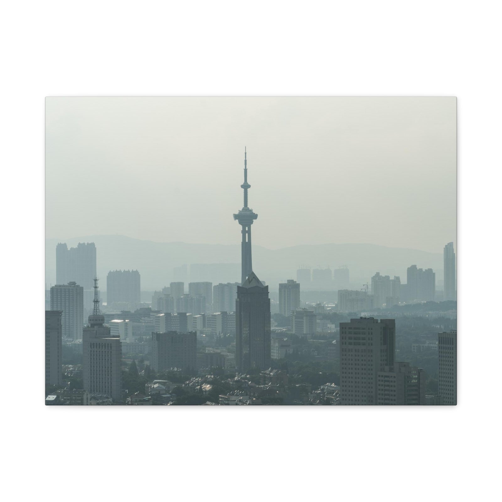 Shanghai Black And White Skyline Canvas Artwork High-Quality Breathtaking Stunning Cityscape for Home Decor Ready to Hang-Express Your Love Gifts