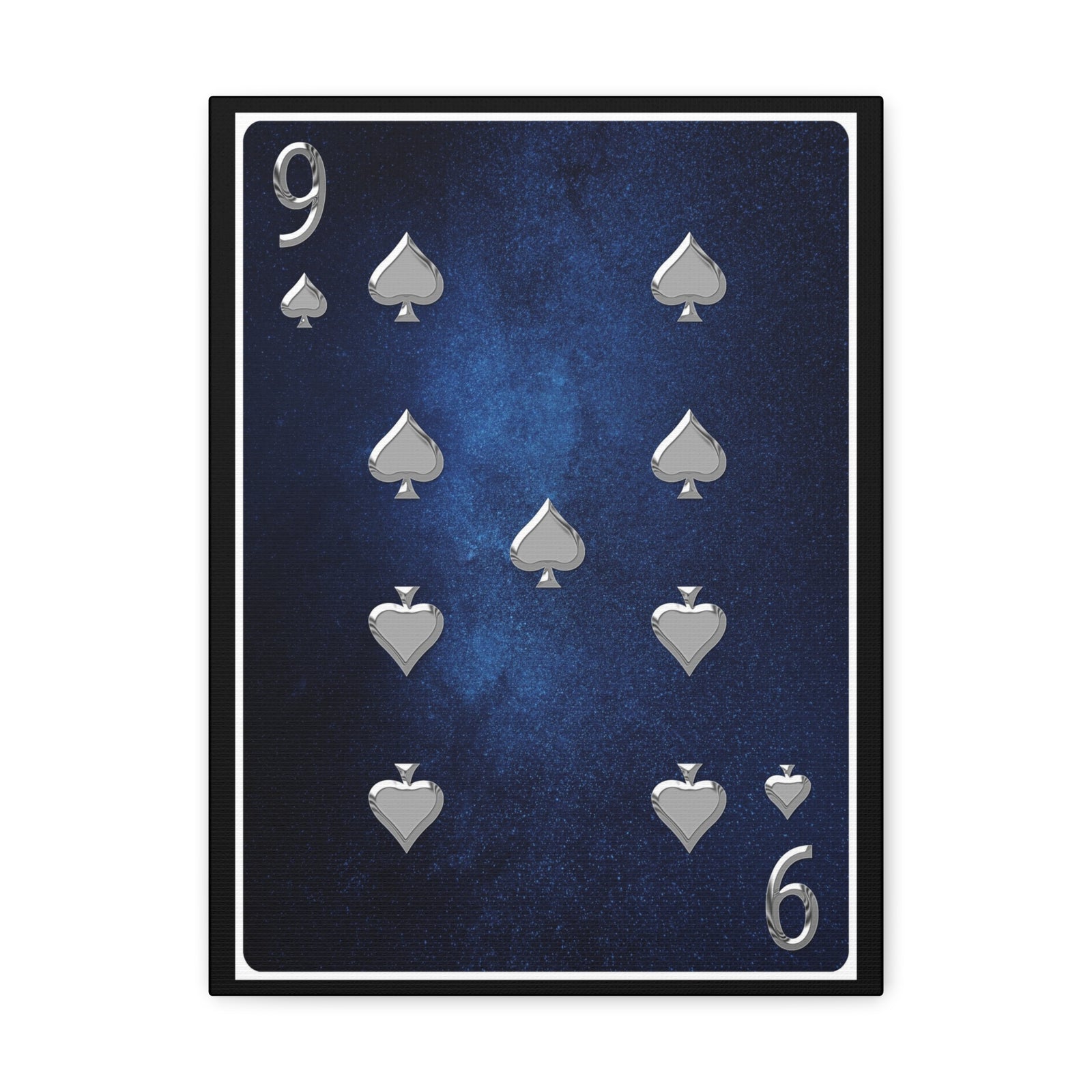 Nine Of Spades Space Background Playing Card Canvas Wall Art for Home Decor Ready-to-Hang-Express Your Love Gifts