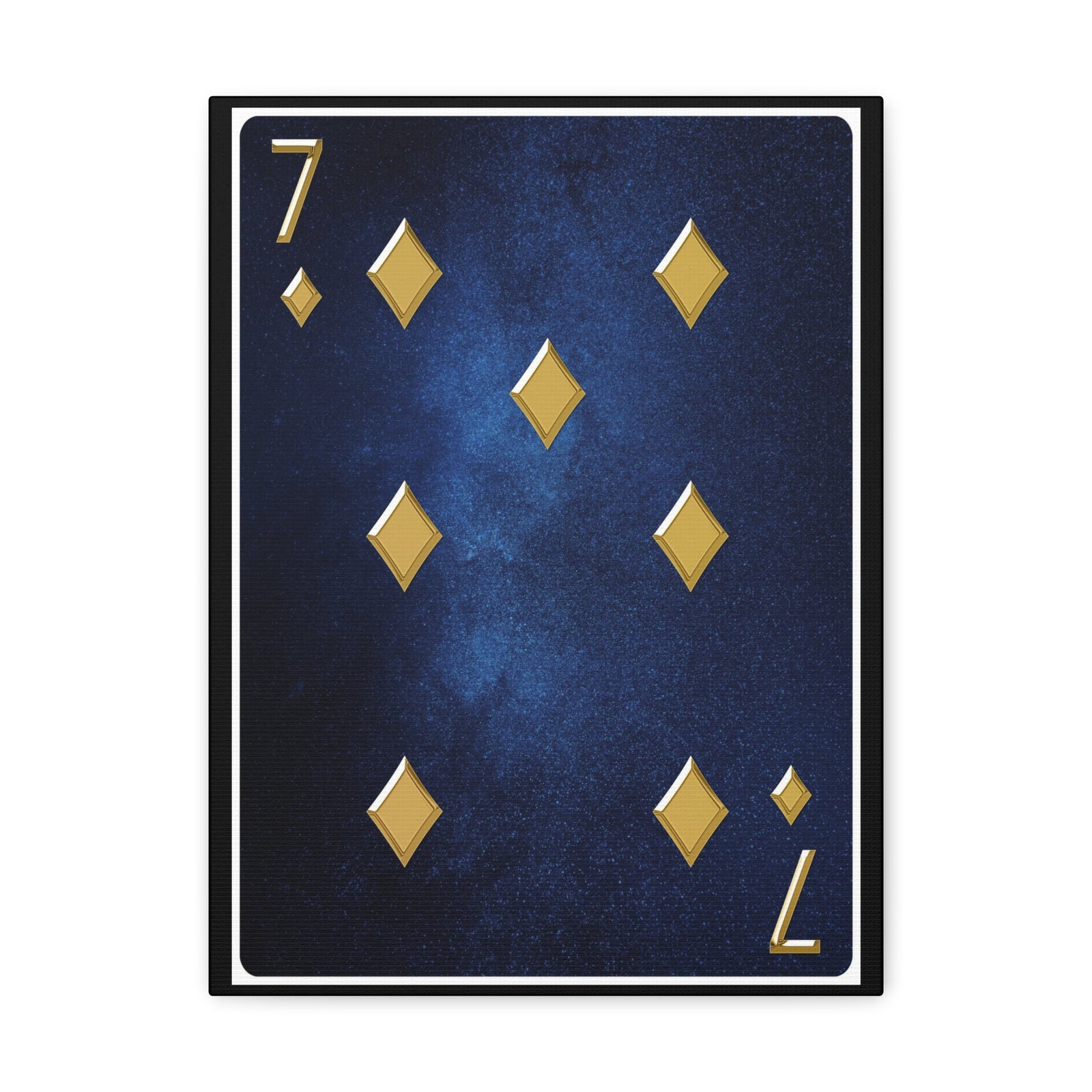 Seven Of Diamonds Space Background Playing Card Canvas Wall Art for Home Decor Ready-to-Hang-Express Your Love Gifts