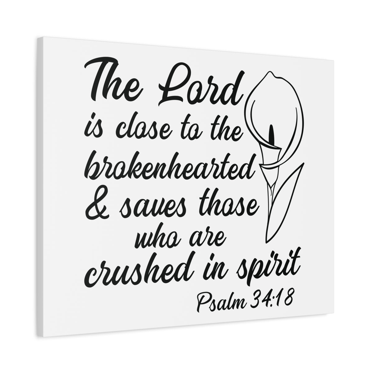 Scripture Canvas Saves Those Who Psalm 34:18 Christian Wall Art Bible Verse Print Ready to Hang-Express Your Love Gifts