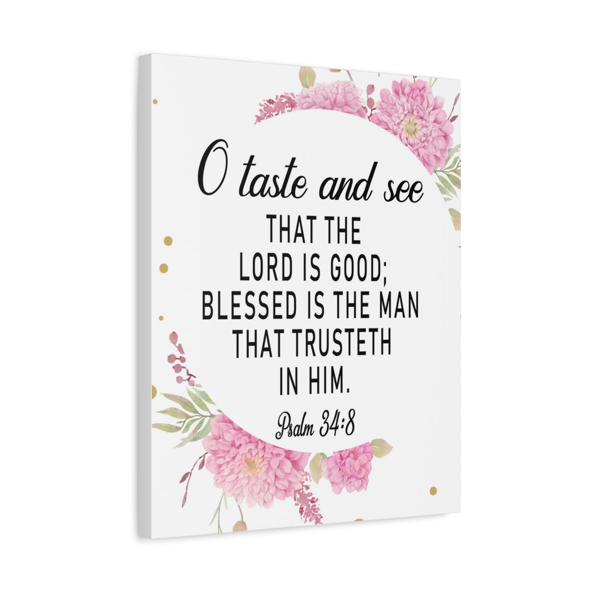 Bible Verse Canvas O Taste and See Psalm 34:8 Scripture Wall Art Christian Home Decor-Express Your Love Gifts